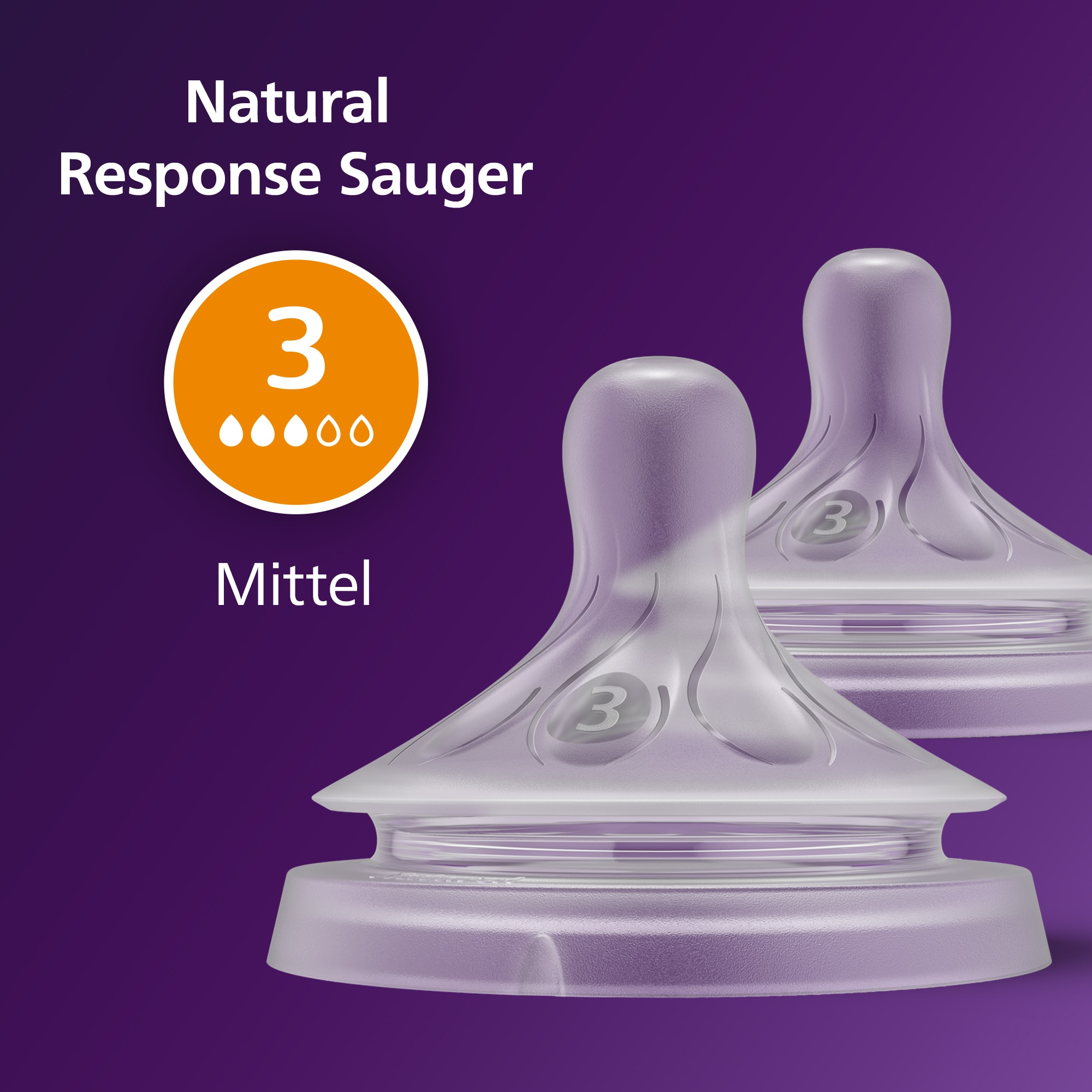 Philips AVENT Flaschensauger »Natural Response SCY963/02«, 2 Stück mit Anti-colic-Ventil, ab dem 1. Monat