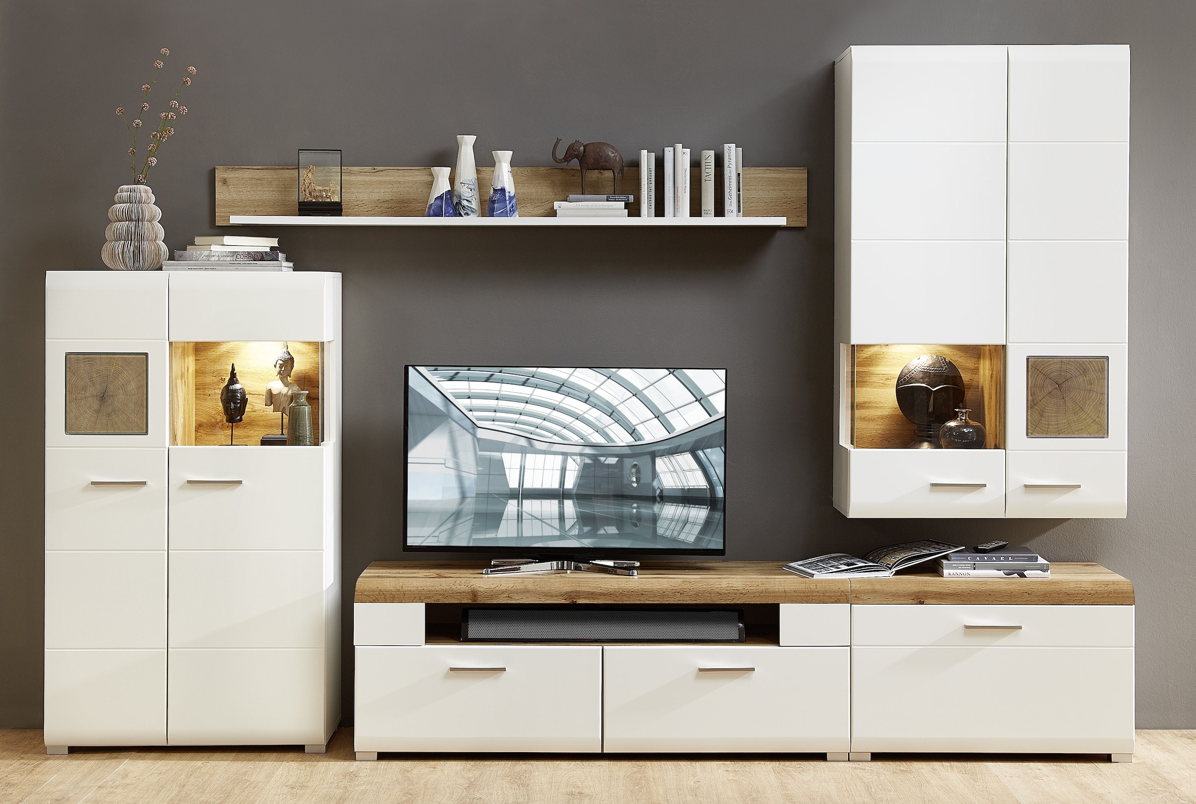 Innostyle Wohnwand »FUN PLUS«, (5 St.), inkl. LED-Beleuchtung
