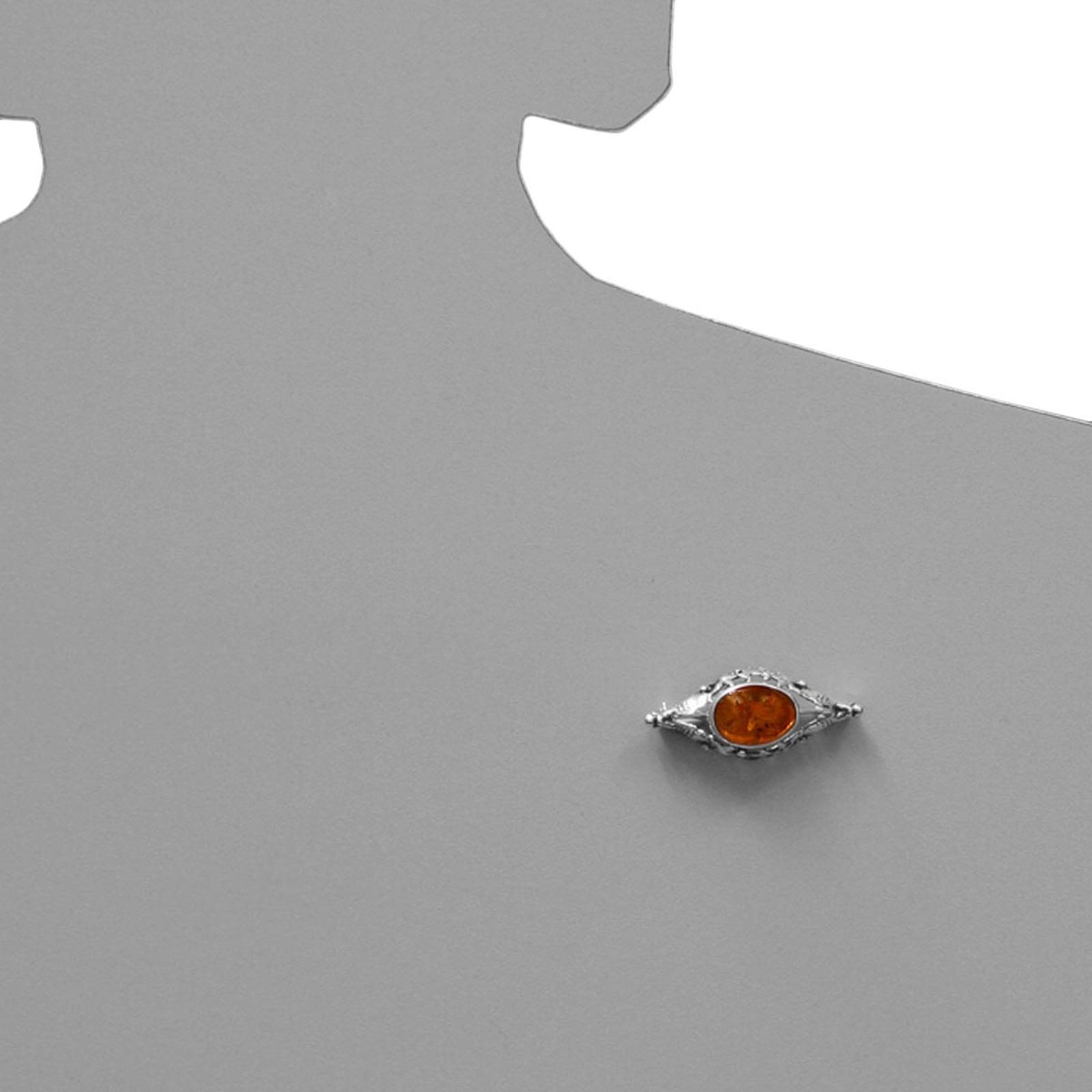 OSTSEE-SCHMUCK Brosche »- Fischland 43x18 mm - Silber 925/000 - Bernstein«