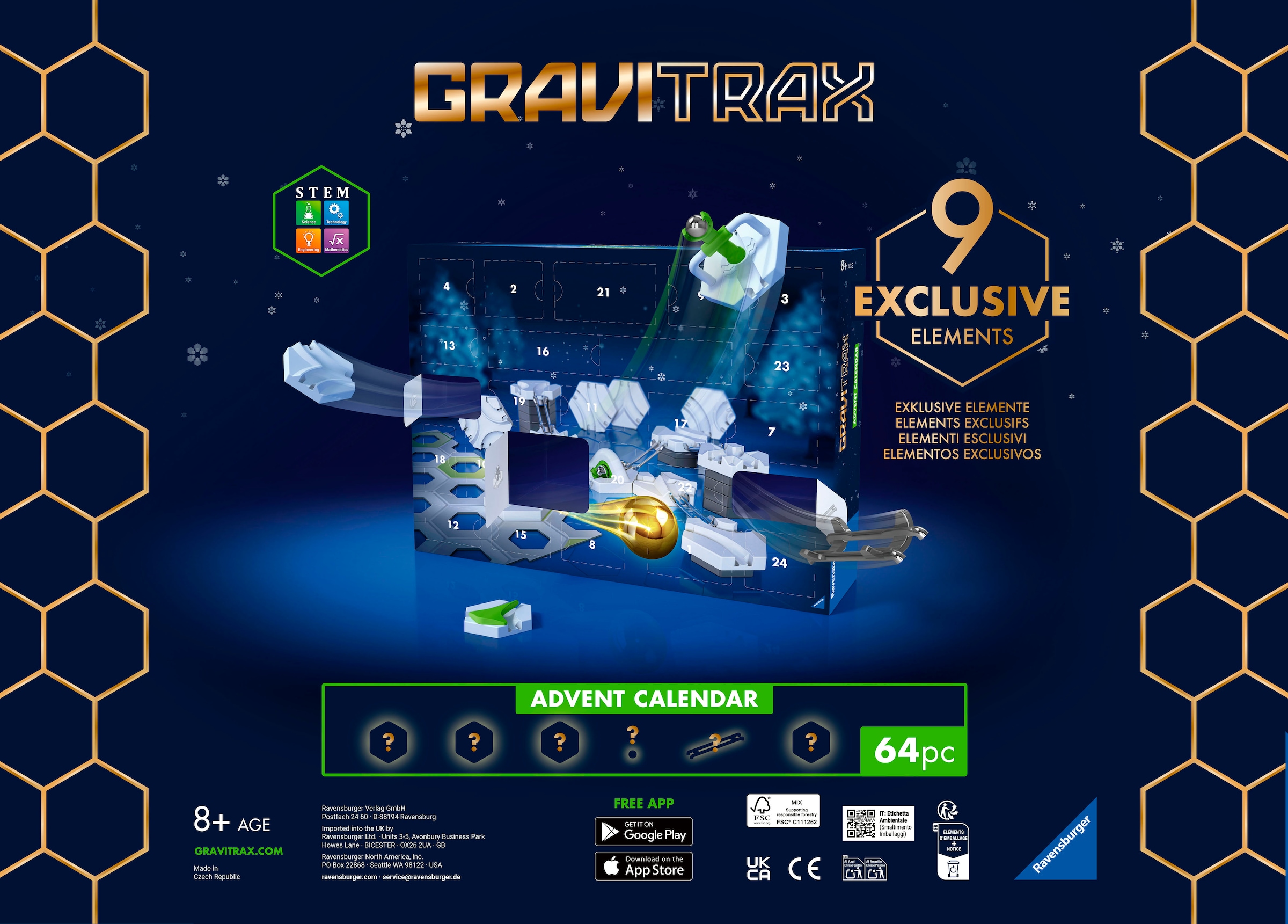 Ravensburger Spielzeug-Adventskalender »GraviTrax Advent Calendar Slopes«, ab 8 Jahren
