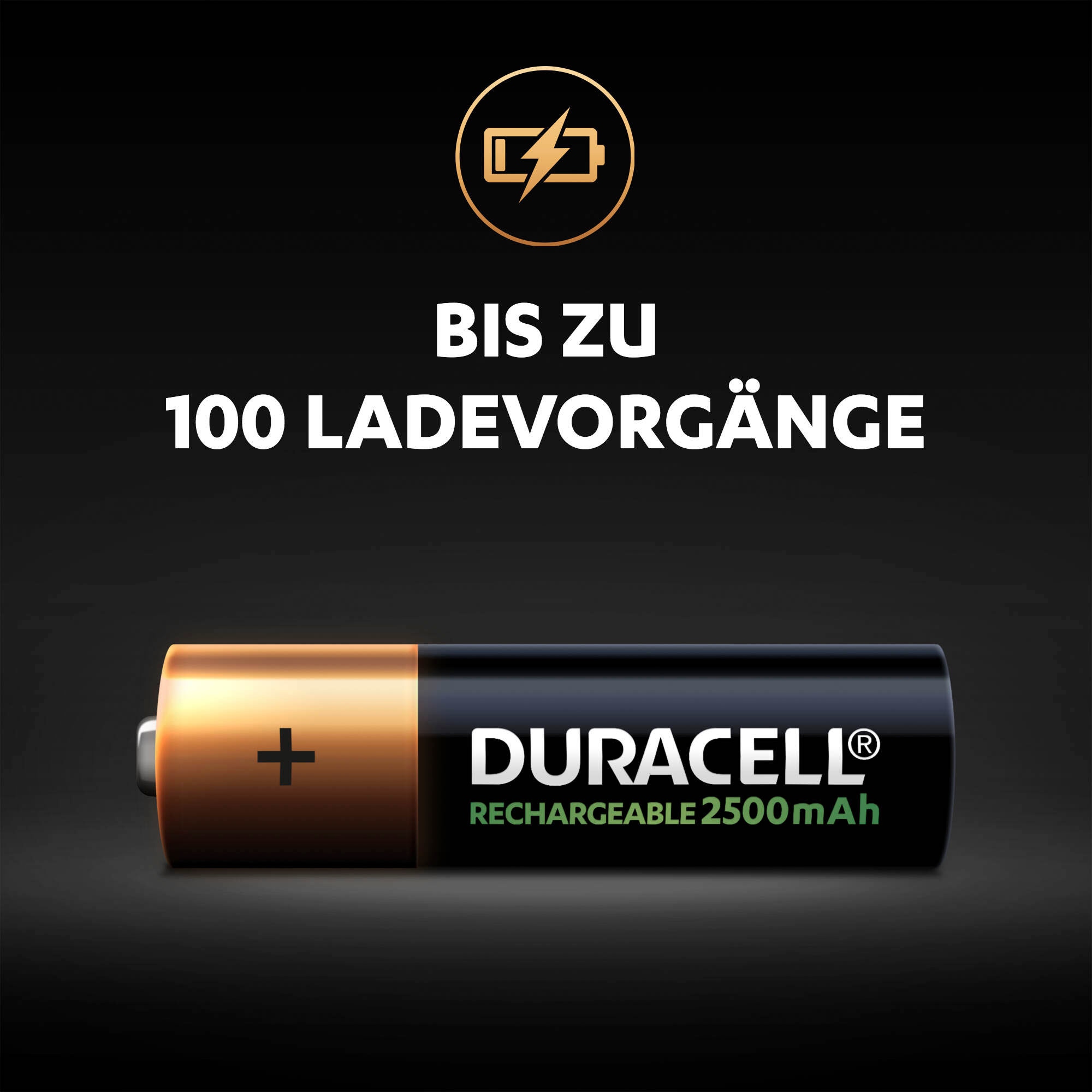 Duracell Batterie »4 Stck, Recharge Ultra AA 2500 mAh«, LR06, 1,2 V, (Packung, 4 St.), wiederaufladbare Akkus, 5 Jahre Garantie