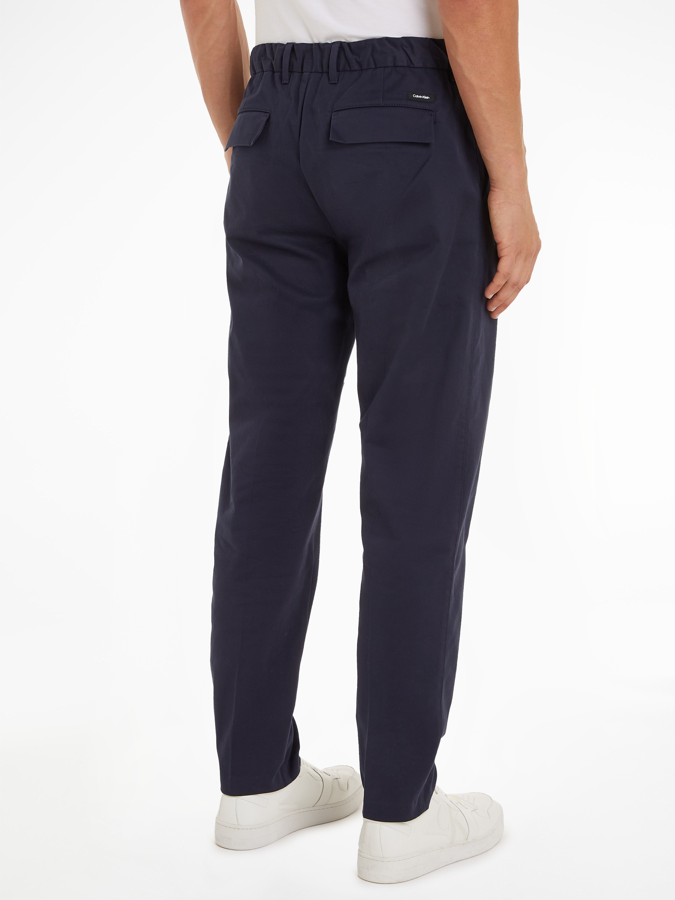 Calvin Klein Bügelfaltenhose »MODERN TWILL TAPERED PLEAT PANTS«, mit Logoprägung