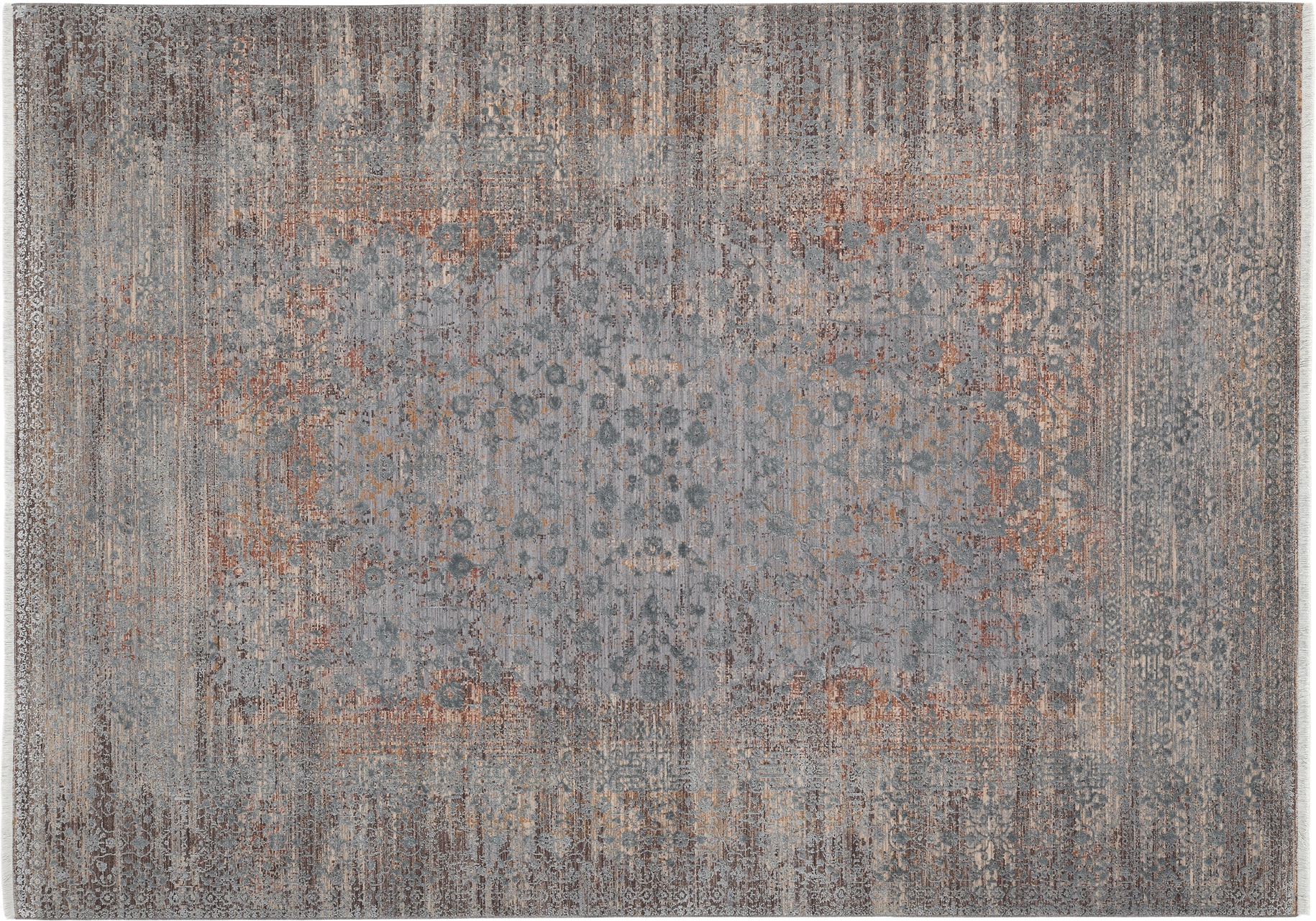 OCI DIE TEPPICHMARKE Teppich »FARBEN CAESAR« rechteckig 7 mm Höhe Klassisches Muster, eingefasst, in 3-D-Optik, mit Fransen