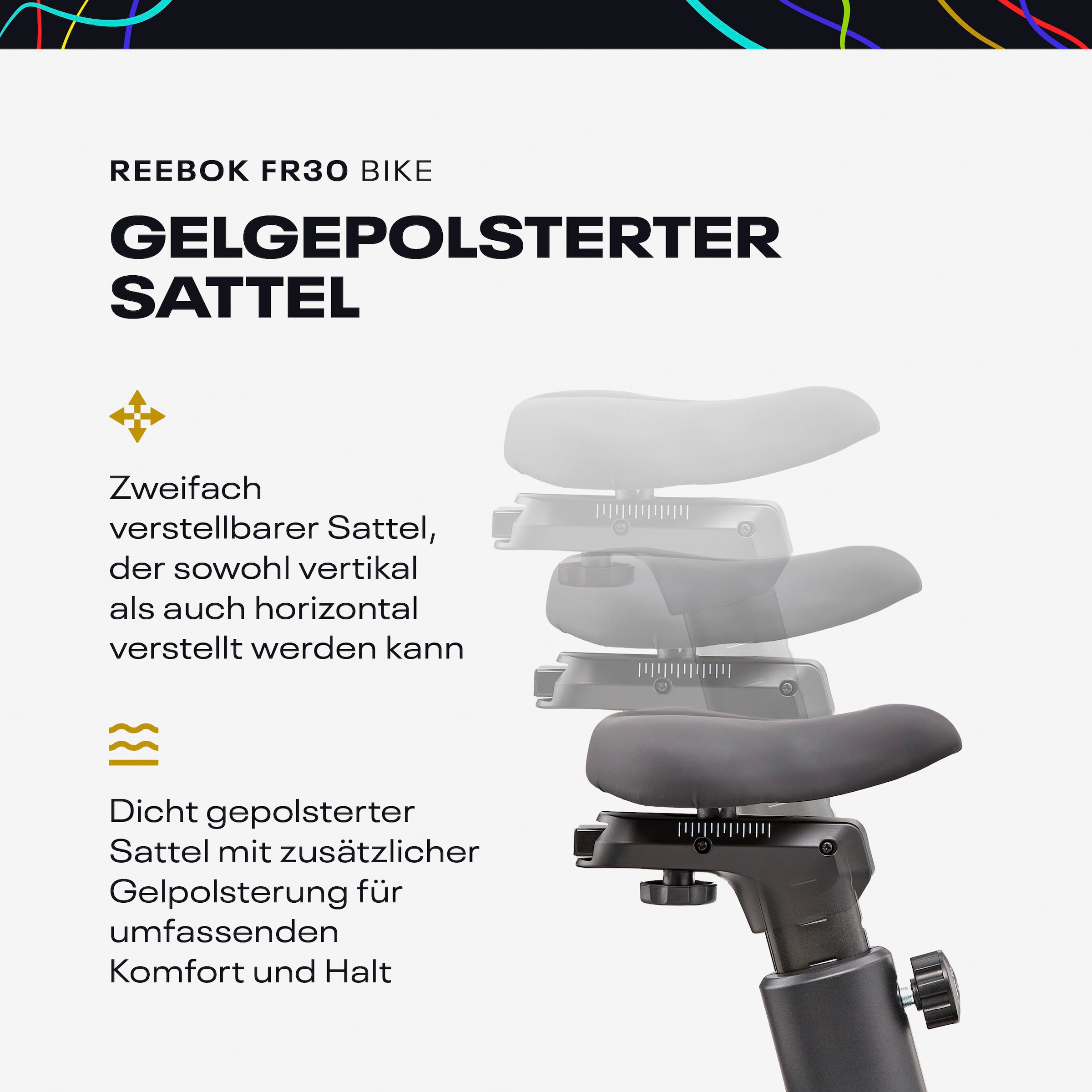 Reebok Ergometer »FR30«, (mit Tablet-Halterung), Schwungmasse ca. 9 kg, 32 Widerstandsstufen