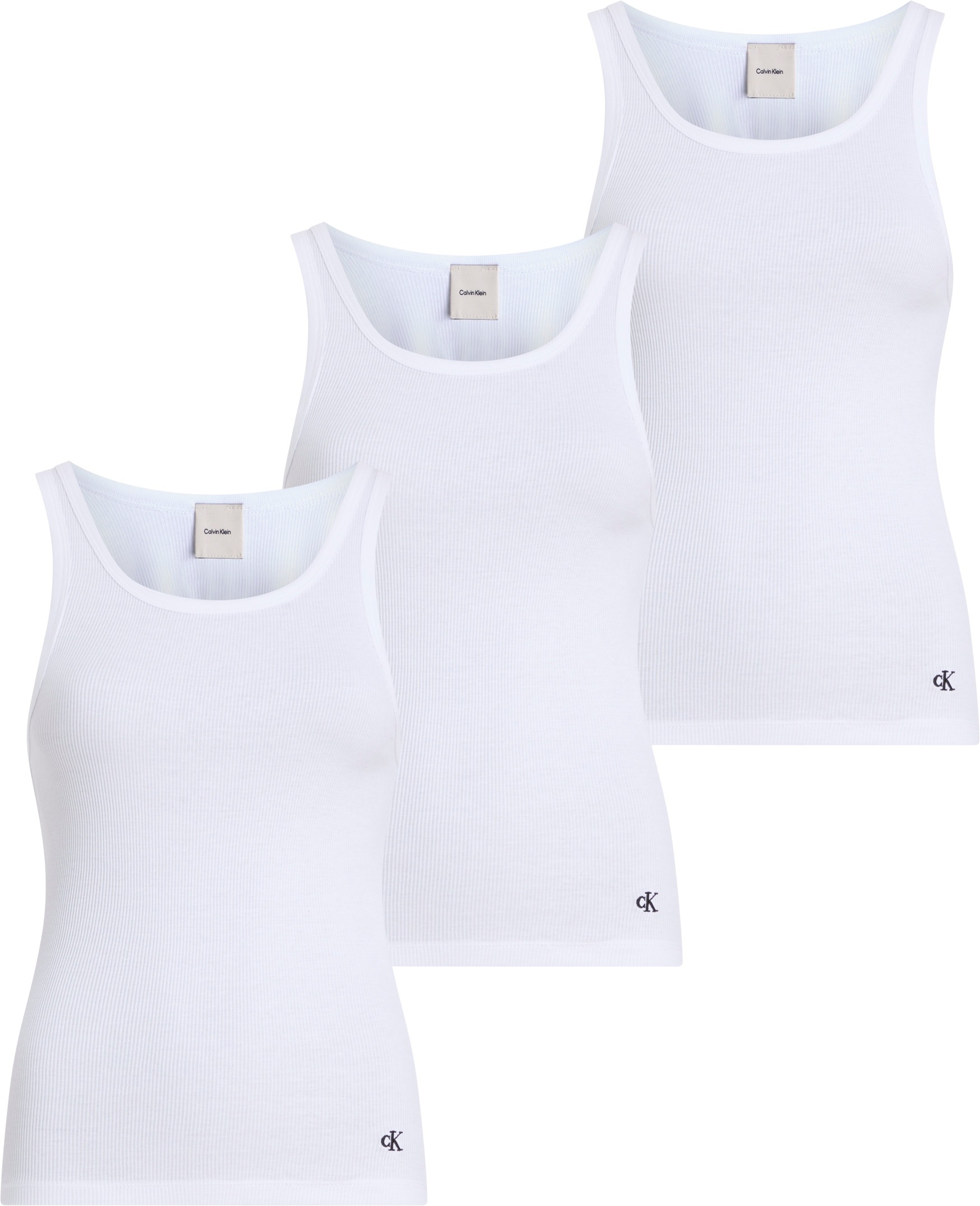 Calvin Klein Underwear Tanktop »SCOOP NECK COTTON TANK 3PK«, (Packung, 3 tlg., 3er-Pack), mit Logostickerei