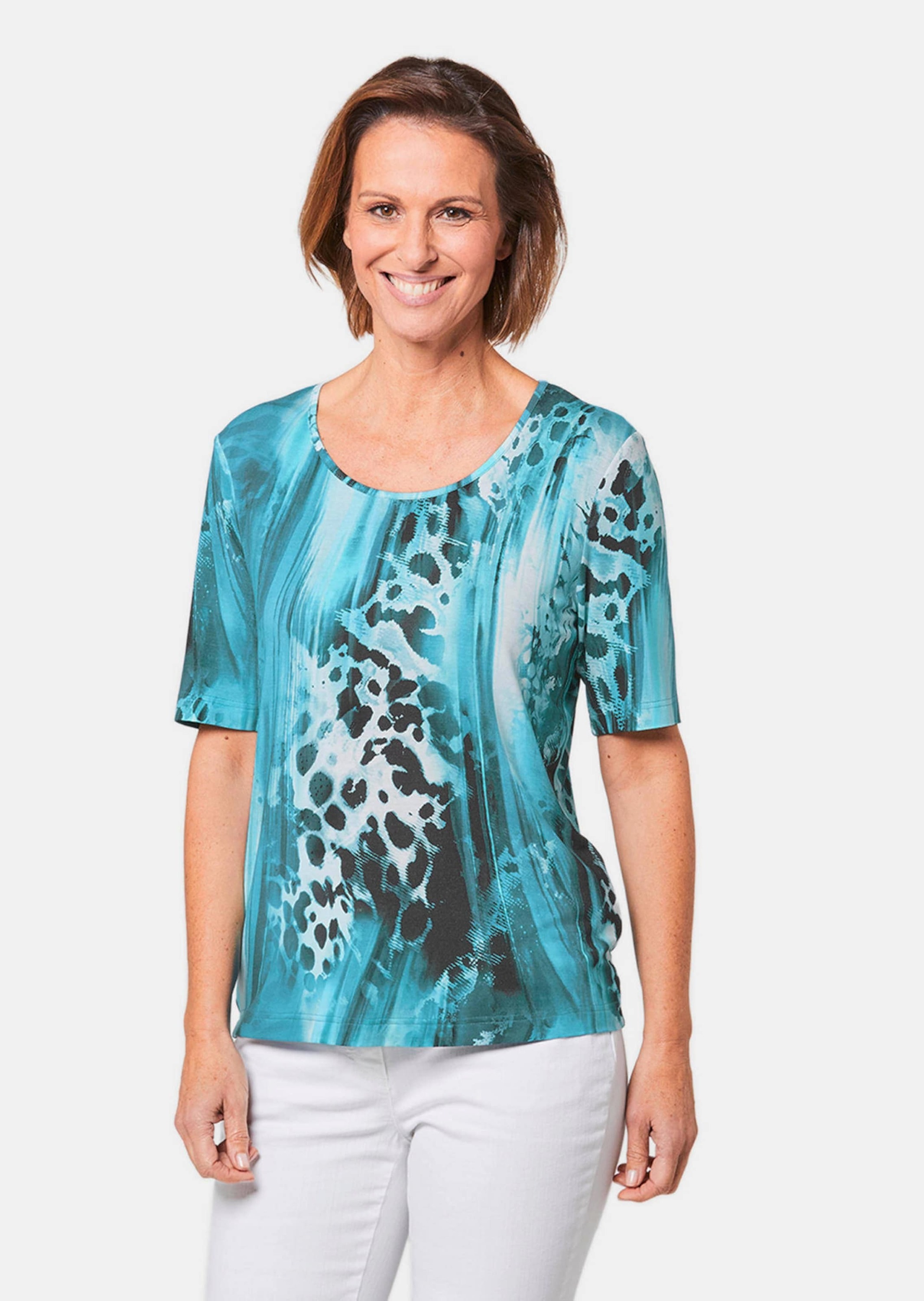 GOLDNER Print-Shirt »Kurzgröße Bequemes Druckshirt im Mustermix«