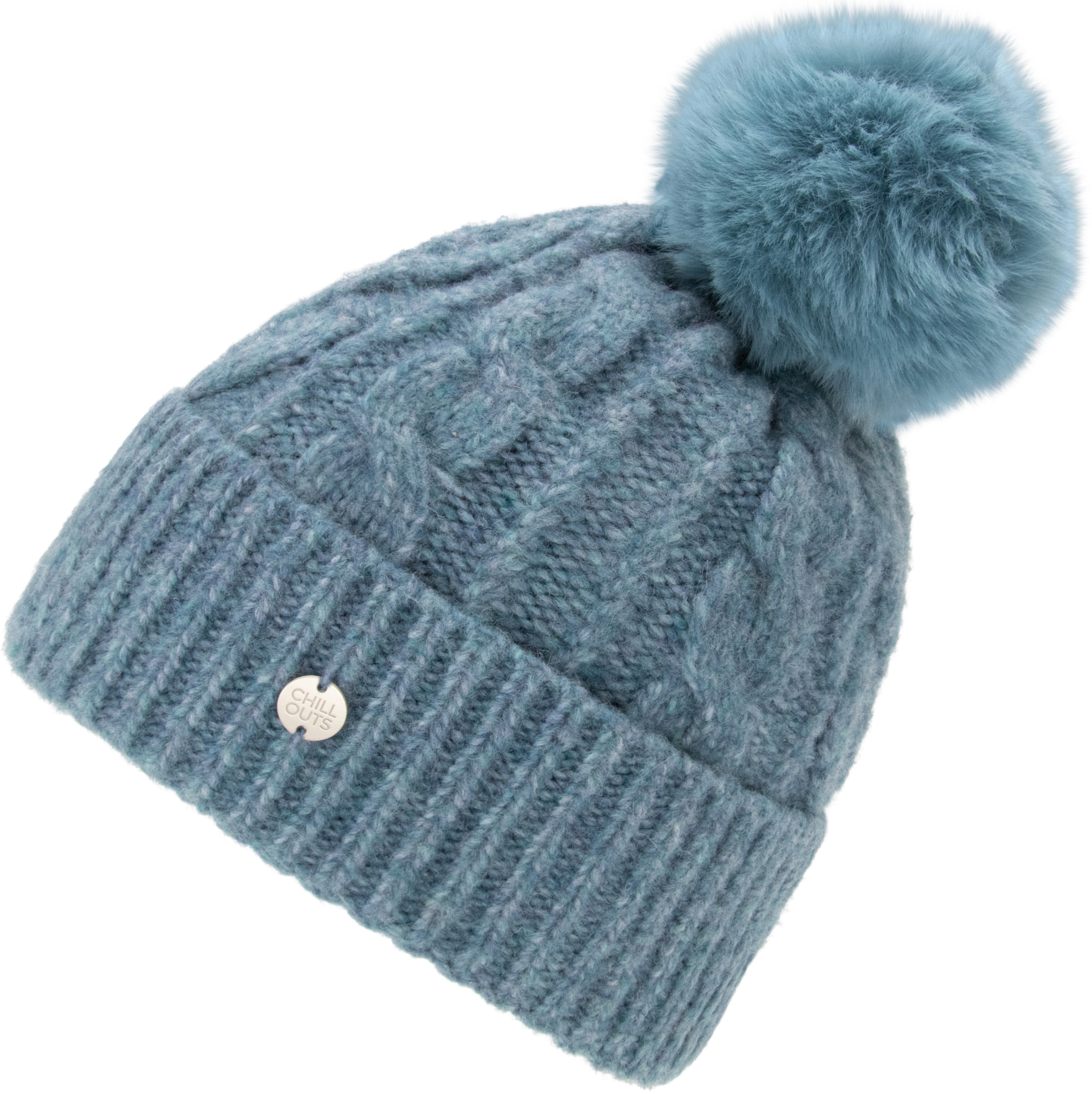 chillouts Beanie »Hilla Hat« Wärmende Bommelmütze mit trendigem Zopfmuster