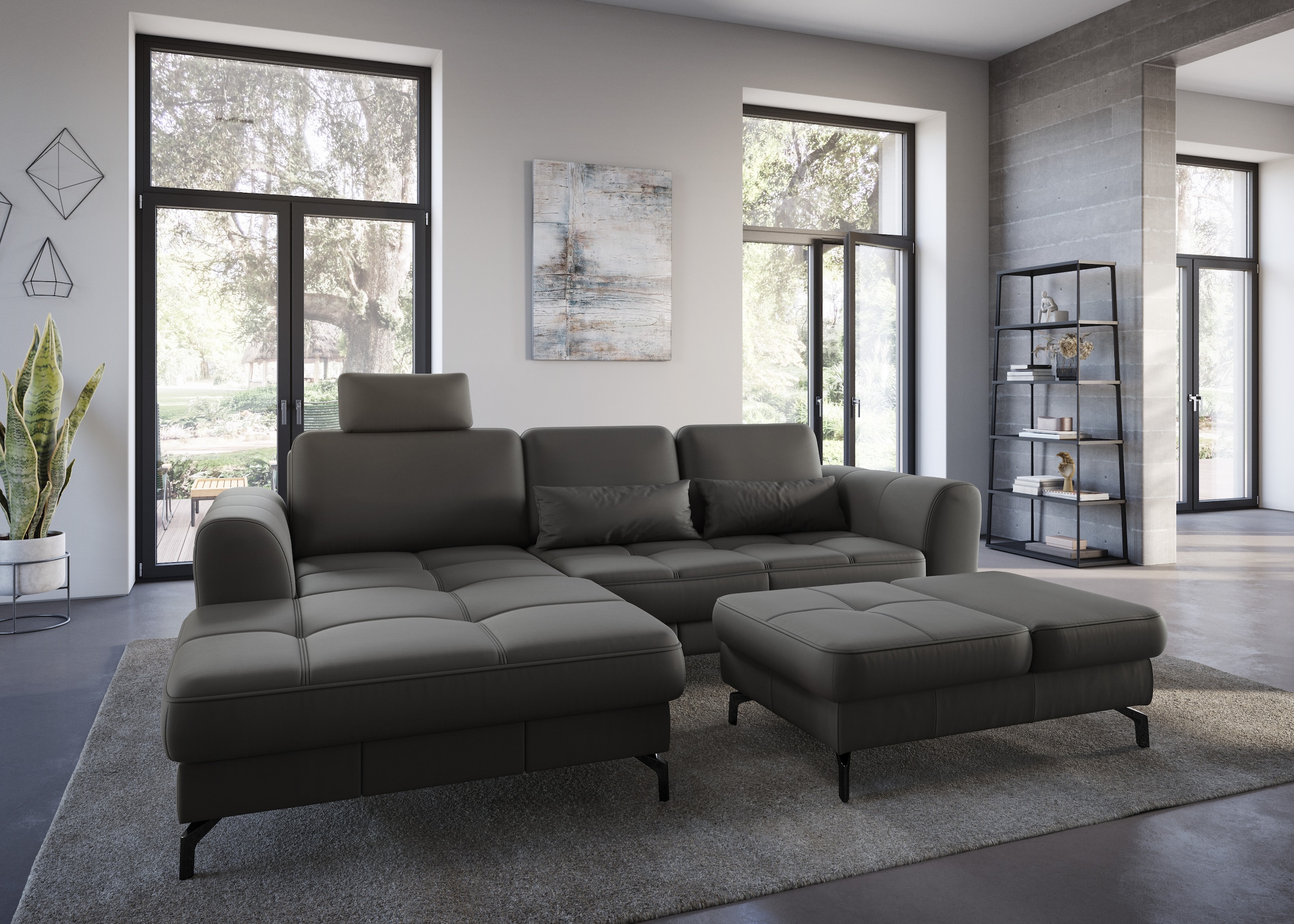 sit&more Hocker »Bendigo«, mit Klappfunktion, Bodenfreiheit 12 cm, wahlweise in 2 Fußfarben