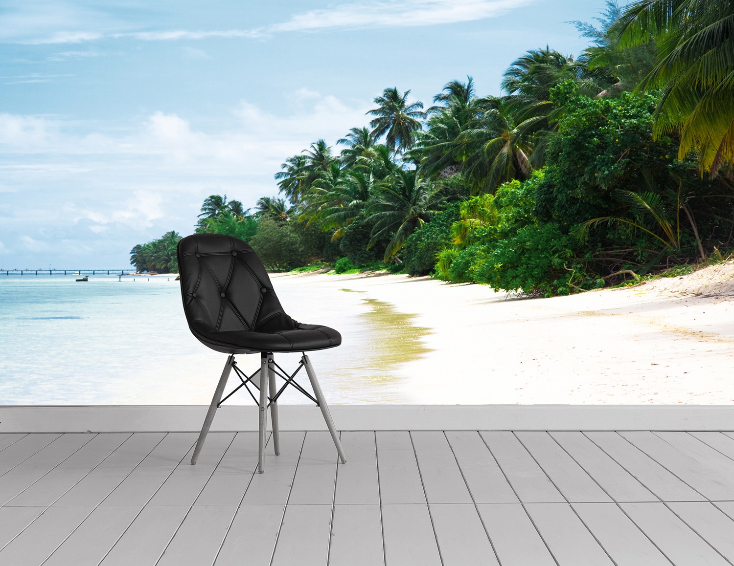 queence Fototapete »Sandstrand«, bedruckt-Meer-Motiv-natürlich-realistisch-Strand, Wandpaneele, selbstklebend, Tapete, Sticker, Wanddeko, XXL-Fotomotiv