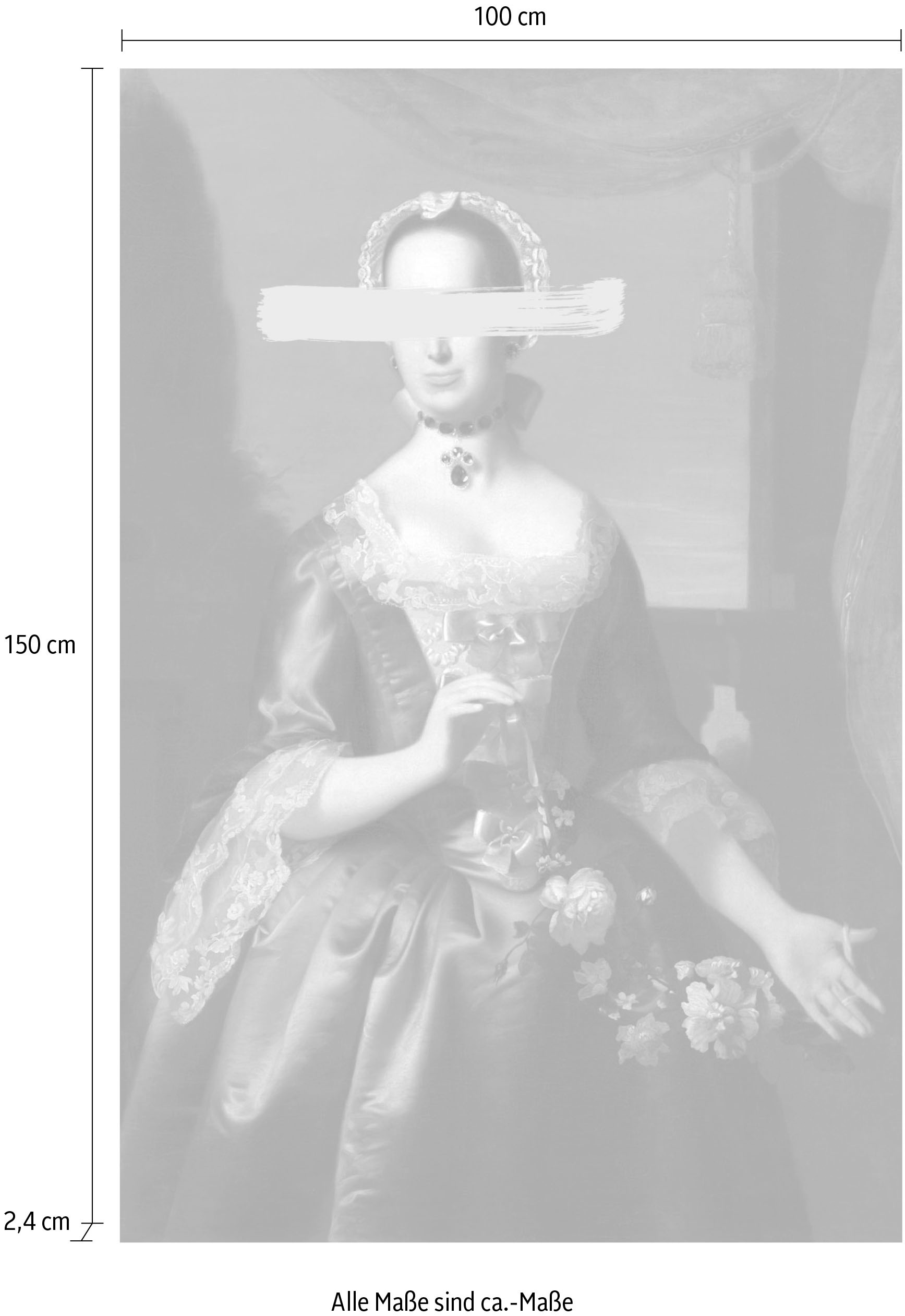 queence Acrylglasbild »Frau mit Farbklecks«, Kunst-Gemälde-Frau-Bilder von Frauen-Historische Persönlichkeiten-Formen, Fine Art-Print in Galeriequalität