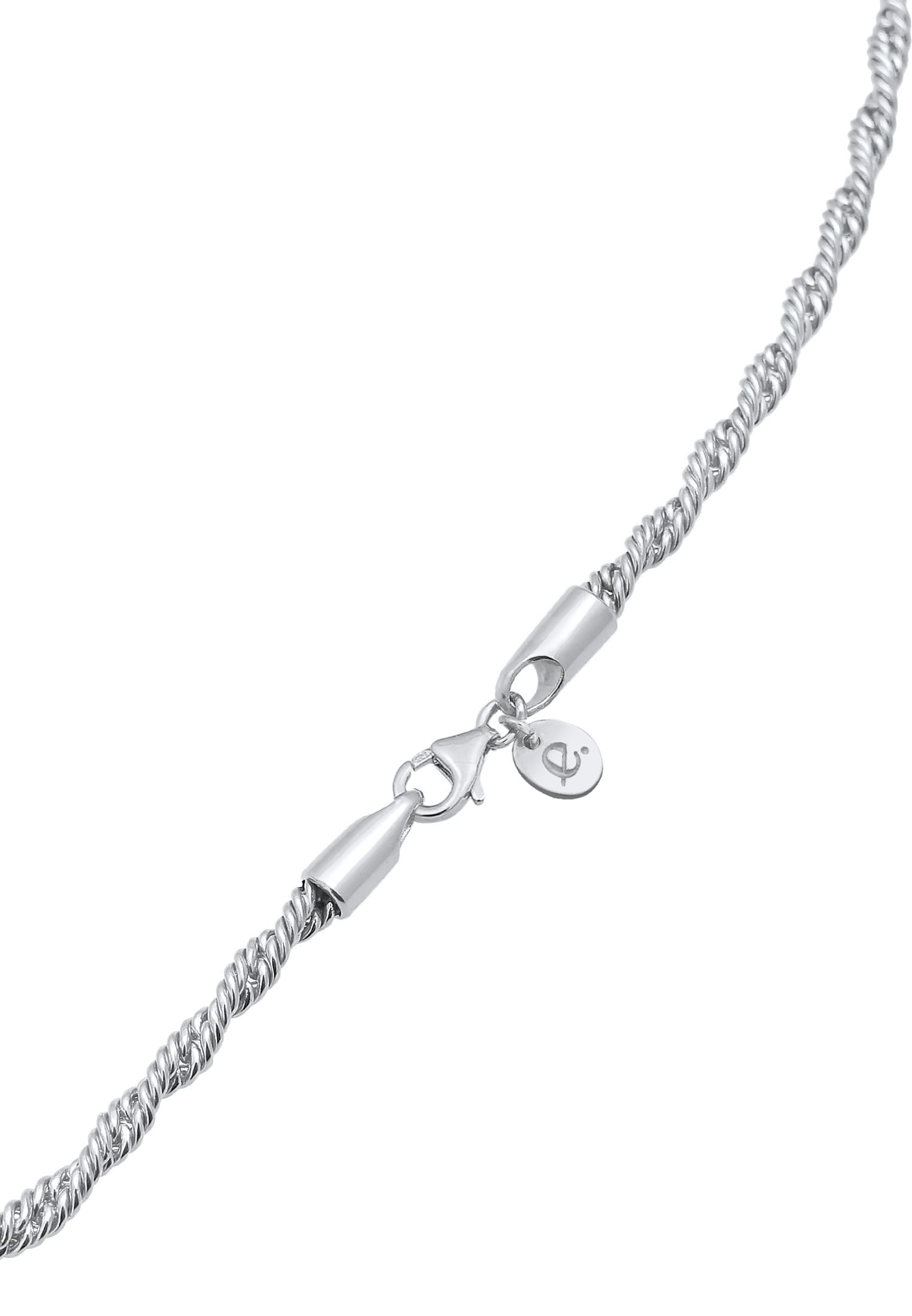 Elli Premium Kette ohne Anhänger »Halskette Kordelkette Gedreht Basic 925 Silber«