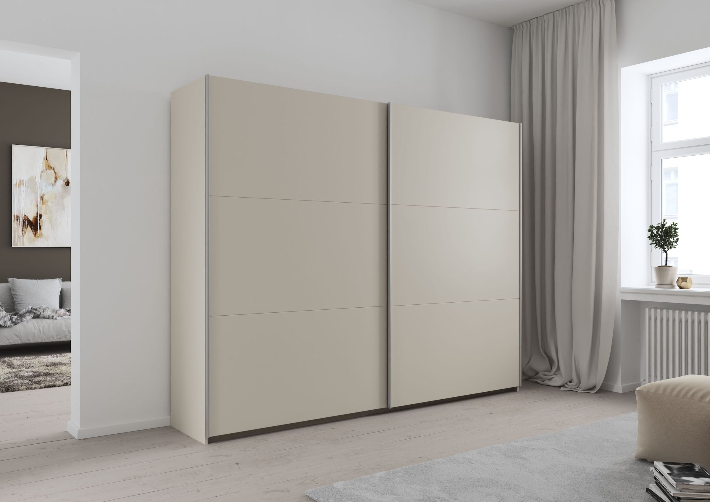 rauch Schwebetürenschrank »AURELIO Kleiderschrank Garderobe TOPSELLER OTTO´s CHOICE«, 3 verschiedene Ausstattungsvarianten Griffe aus Metall MADE IN GERMANY