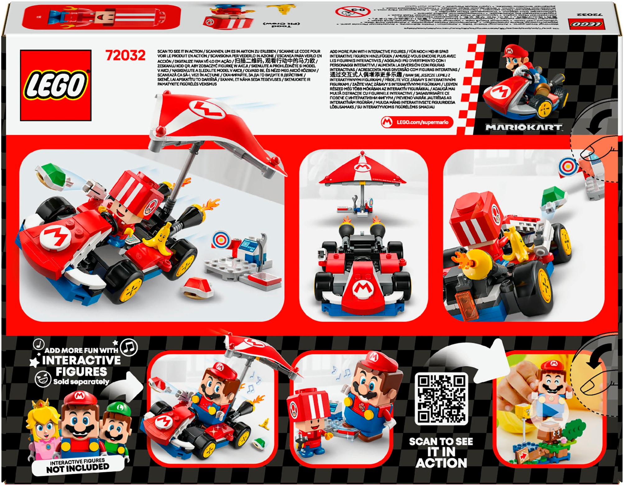 LEGO® Konstruktionsspielsteine »Mario Kart™ – Standard–Kart (72032), LEGO Super Mario«, (174 St.), Made in Europe