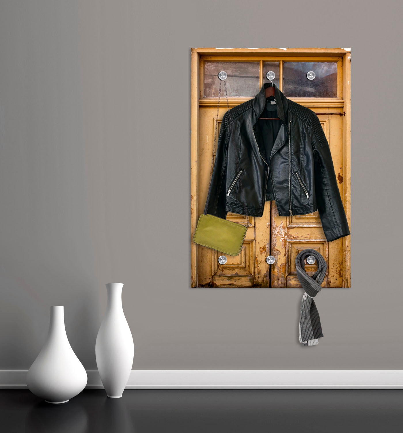 queence Garderobenleiste »Tür«, mit 6 Haken, 80 x 120 cm
