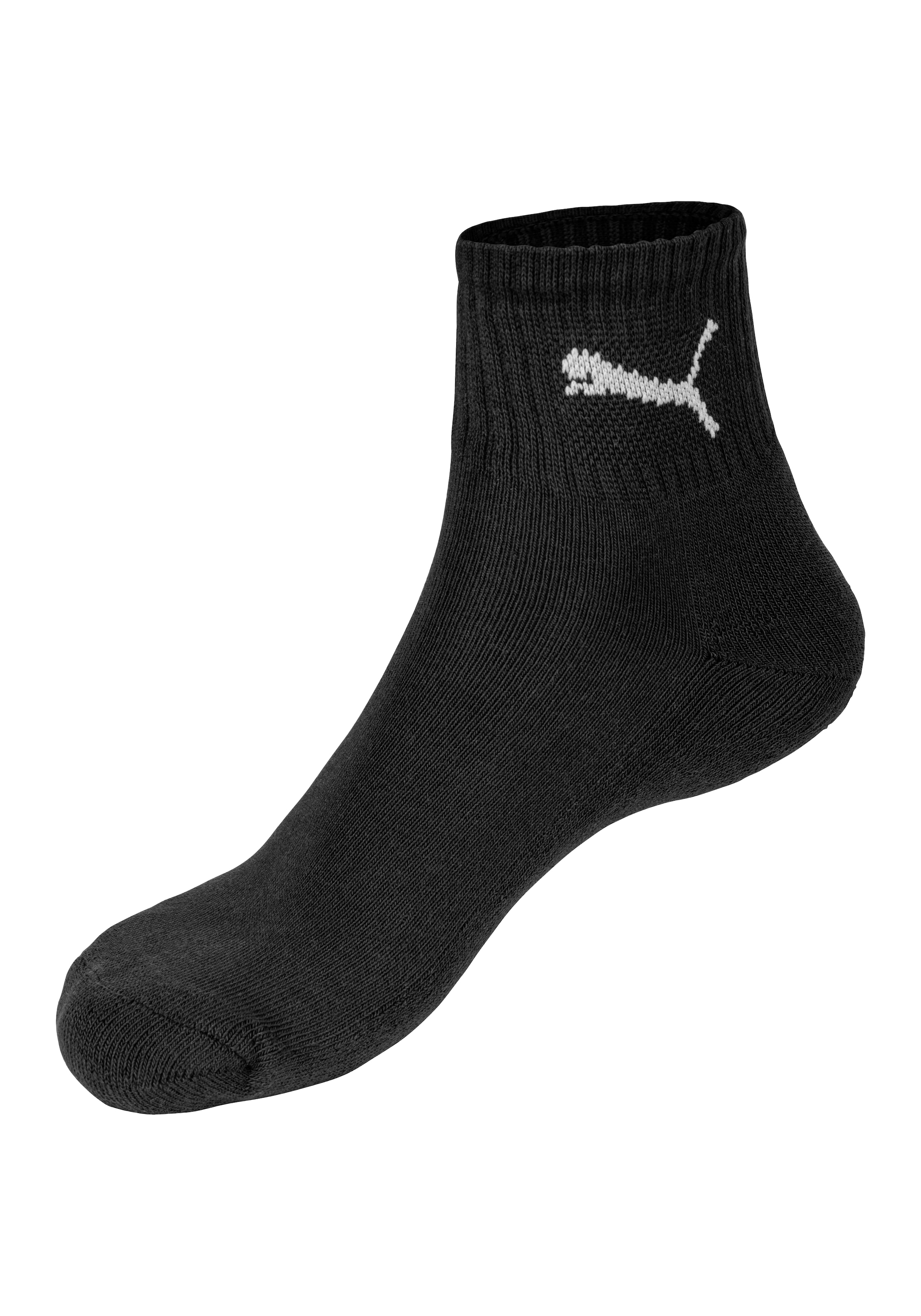 PUMA Sportsocken »short crew«, (3 Paar), gepolsterte Frottee-Sohle, atmungsaktiv