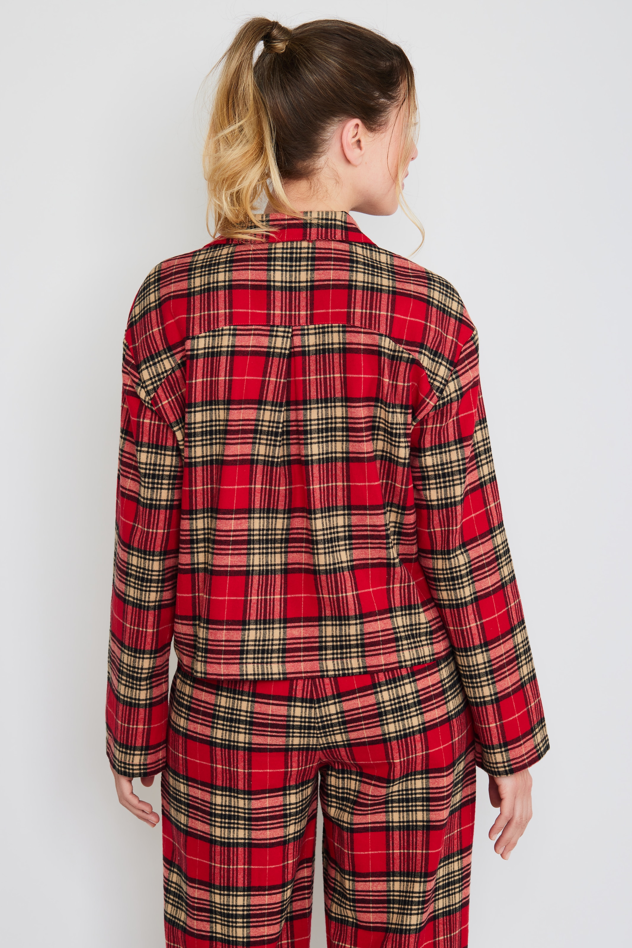 JOOP! Jeans Pyjamaoberteil »After Dark (JOOP! Jeans)« Karo-Design, Knöpfe, Langarm, Fleece-Qualität