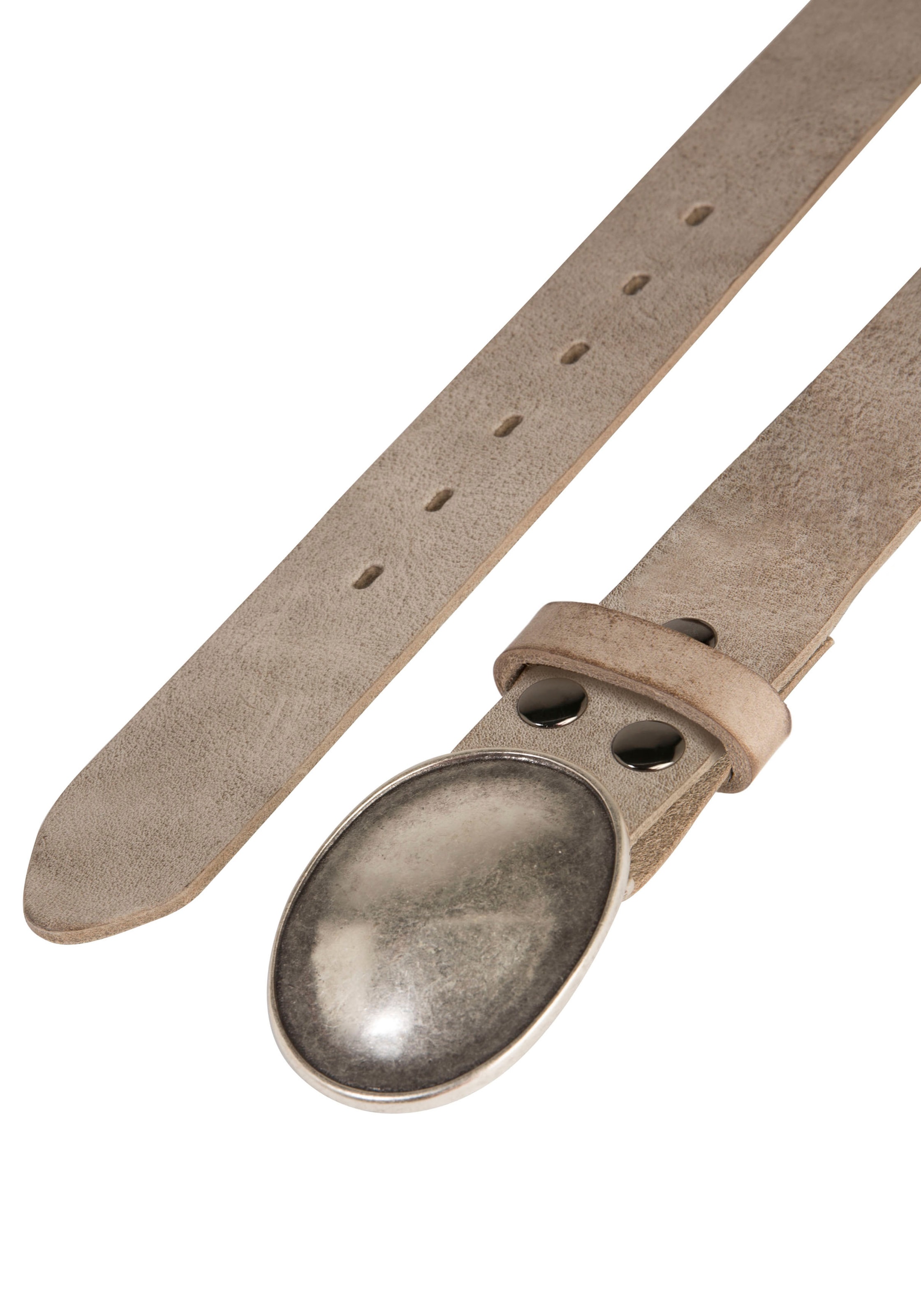 Rettungsring Gürtel Ledergürtel mit austauschbarer Schließe »Oval Gewölbt Silber«