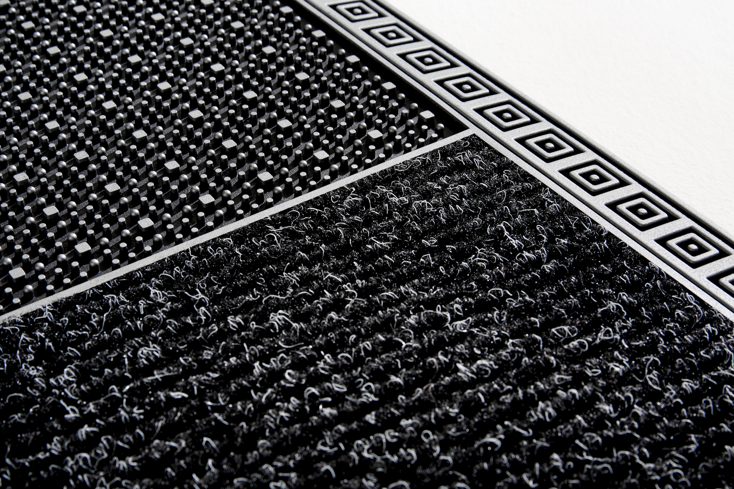 Home2Fashion Fußmatte »DualClean - Squares«, rechteckig, 8 mm Höhe, Schmutzfangmatte, robust, mit Bordüre, In- und Outdoor geeignet