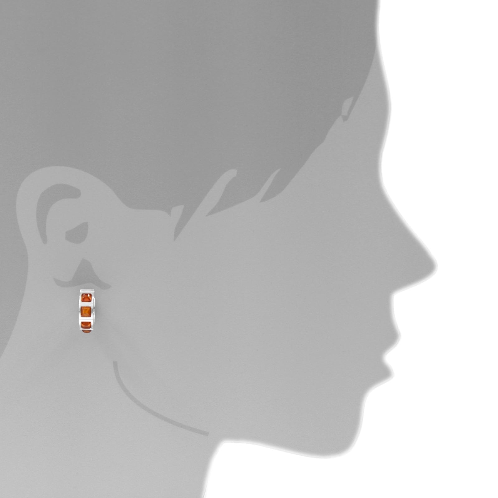 OSTSEE-SCHMUCK Klappcreolen »- Bella - Silber 925/000 - Bernstein«