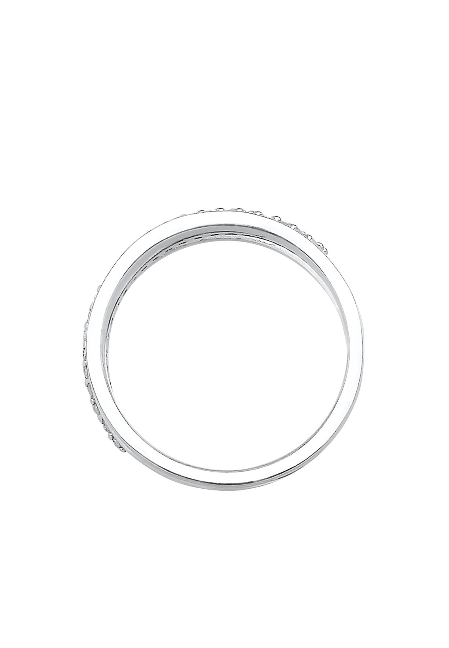 Elli Premium Fingerring »Ring Wickelring Zirkonia Weiß 925 Sterling Silber«