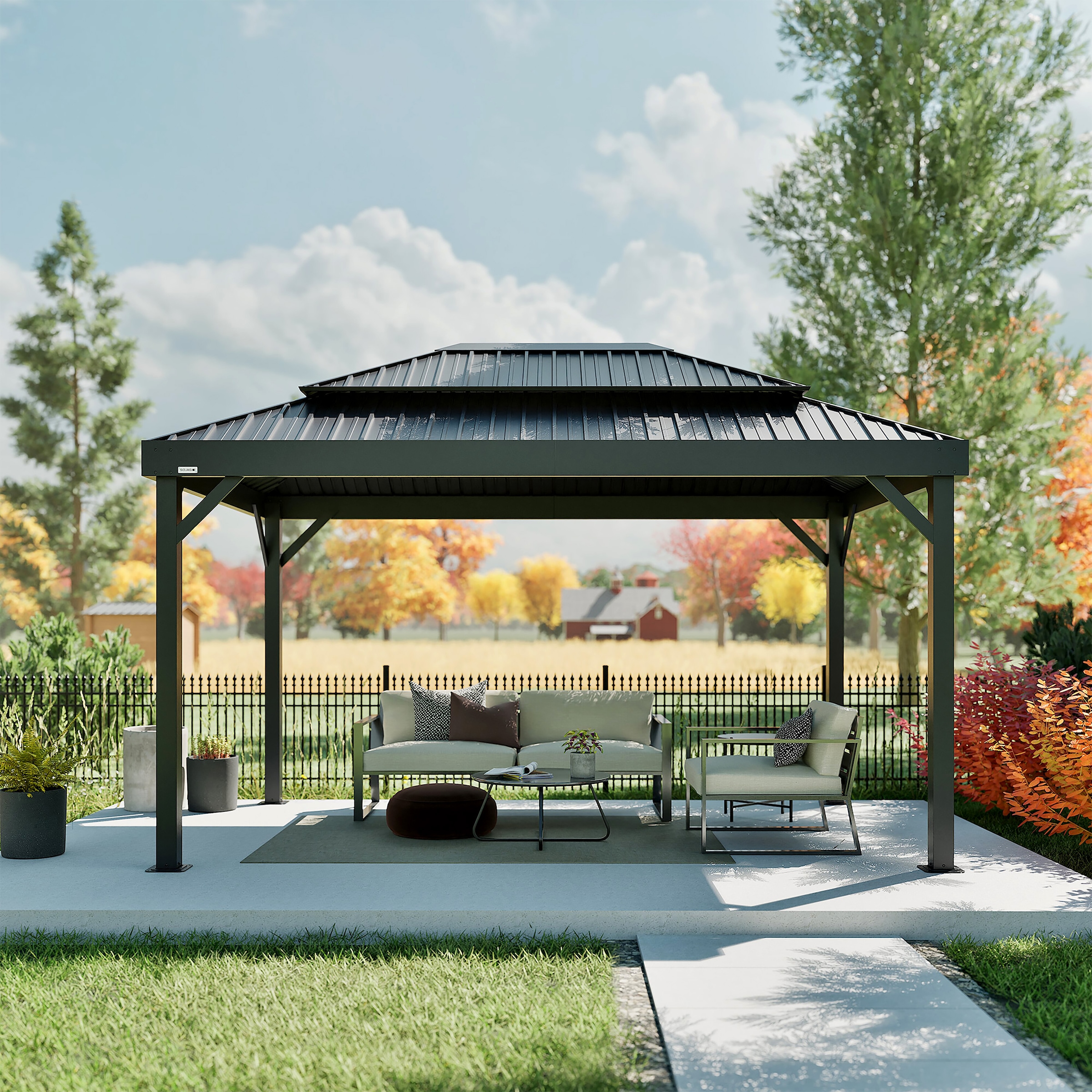 Sojag Pavillon »London Schwarz« Massive Konstruktion aus Aluminium