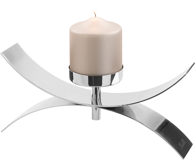Fink Kerzenleuchter »DIVINA«, (1 St.), aus Edelstahl, für Stumpenkerzen,  Höhe ca. 15 cm auf Rechnung bestellen | Windlichter