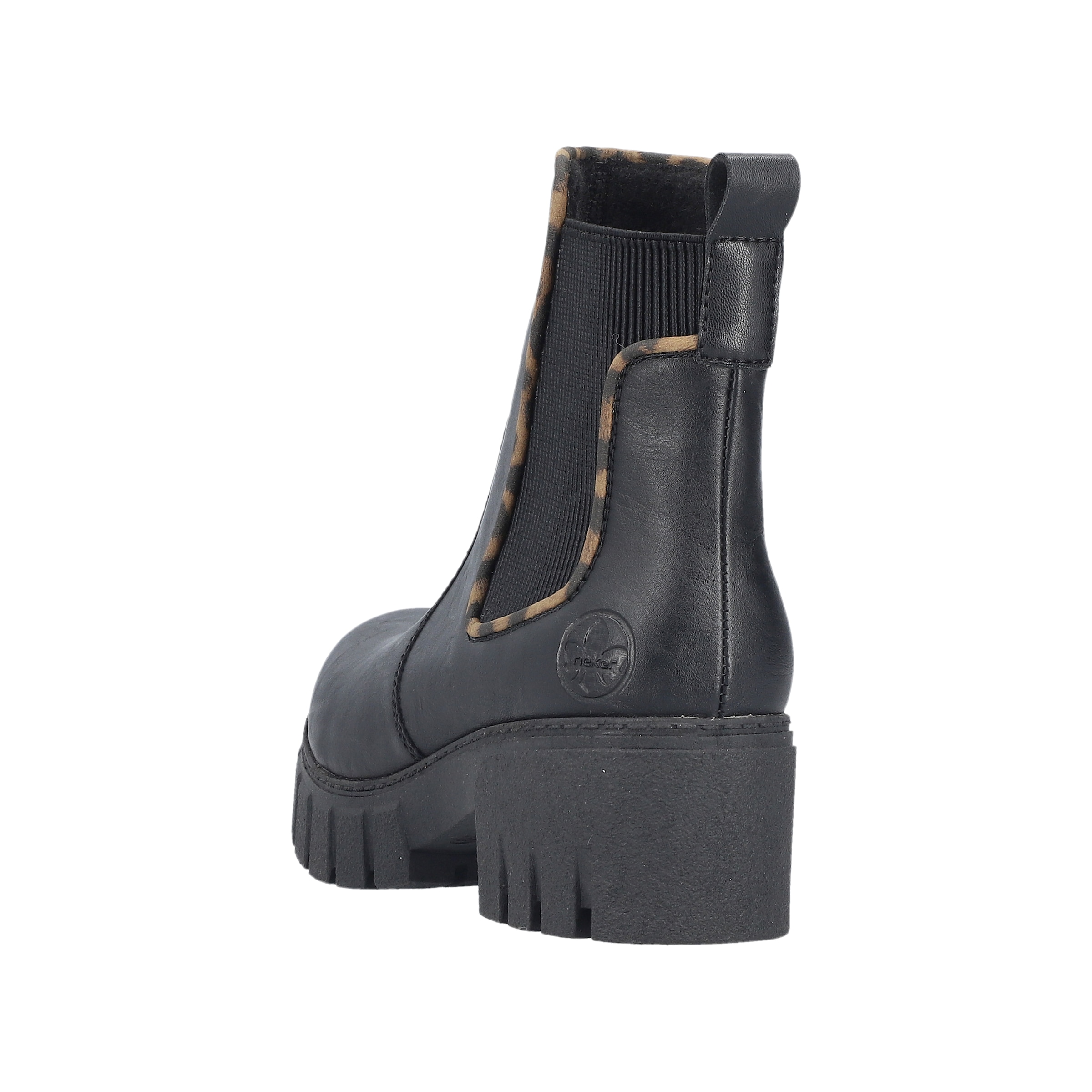 Rieker  Stiefelette mit dekorativer Einfassung in Leo-Optik