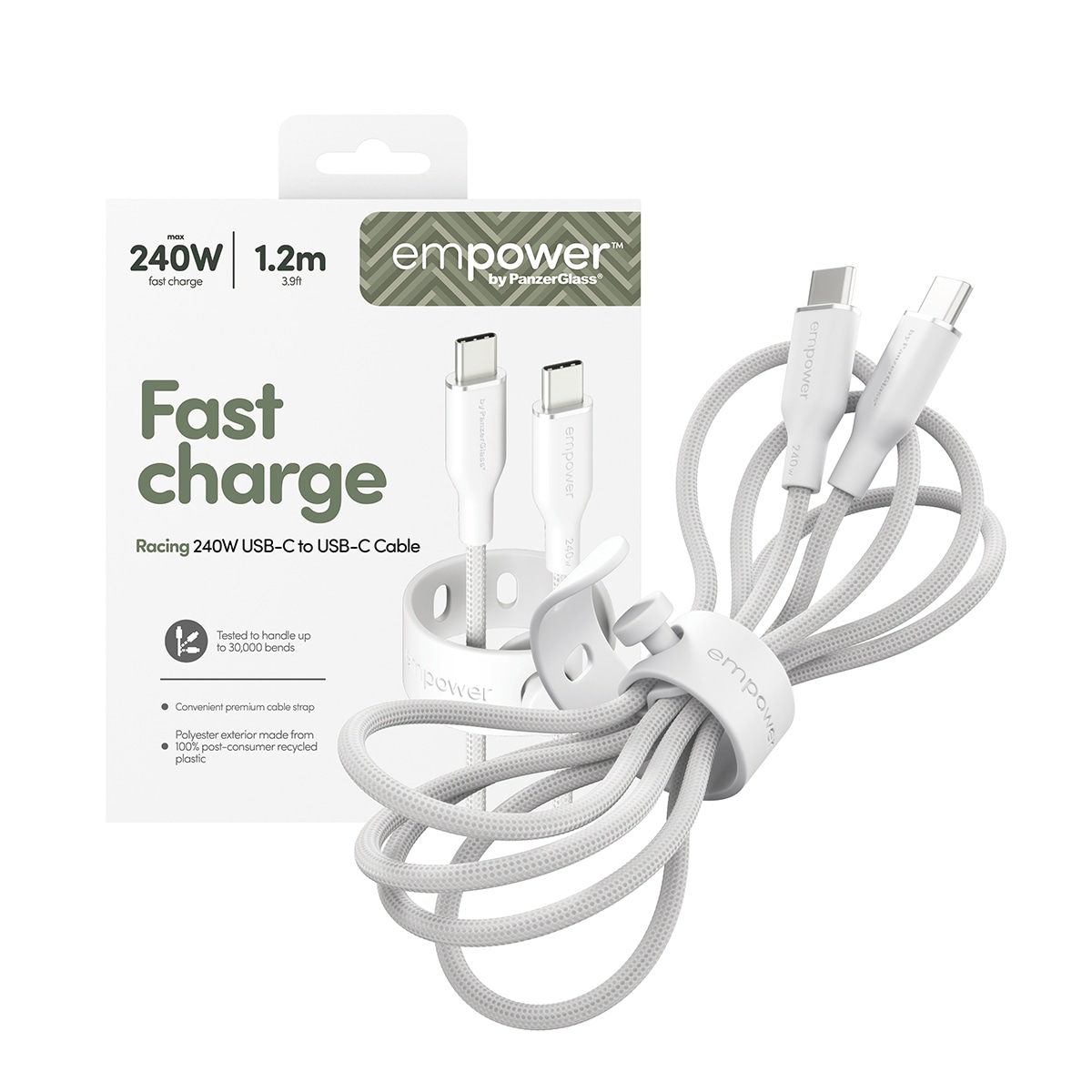empower by PanzerGlass USB-Kabel »Racing 240W USB-C zu USB-C Kabel USB 2.0 1,2 m« USB-C 120 cm