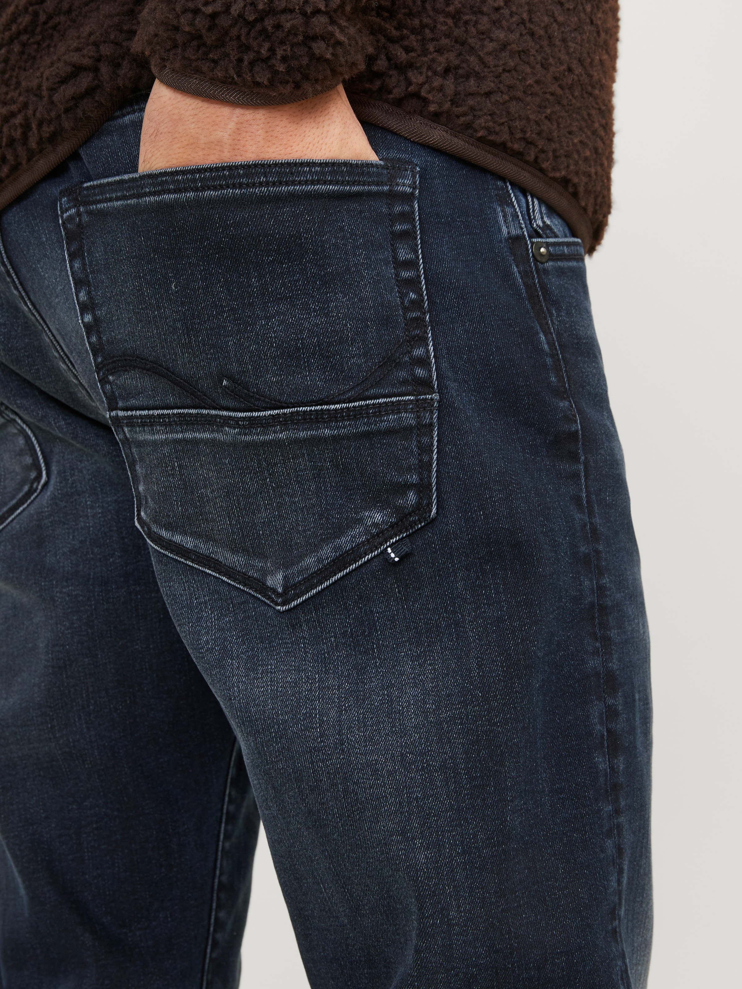 Jack & Jones Slim-fit-Jeans »JJIGLENN – Jeans mit Stretch, niedriger Leibhöhe und Taschen« used, modisch, slim fit, Denim/Jeans