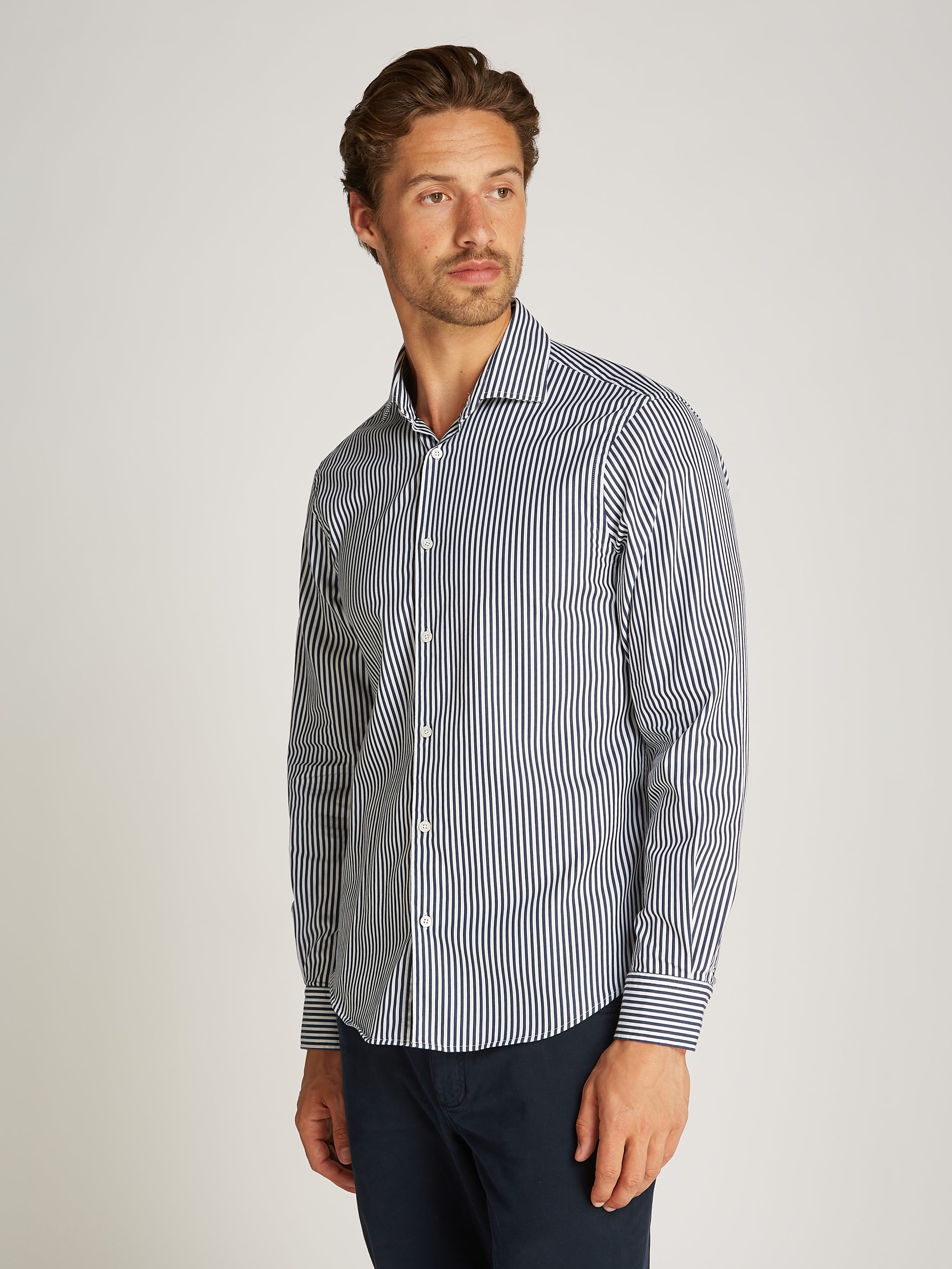 Tommy Hilfiger Langarmhemd »FLEX POPLIN CLASSIC STP RF SHIRT«, mit Sreifenmuster