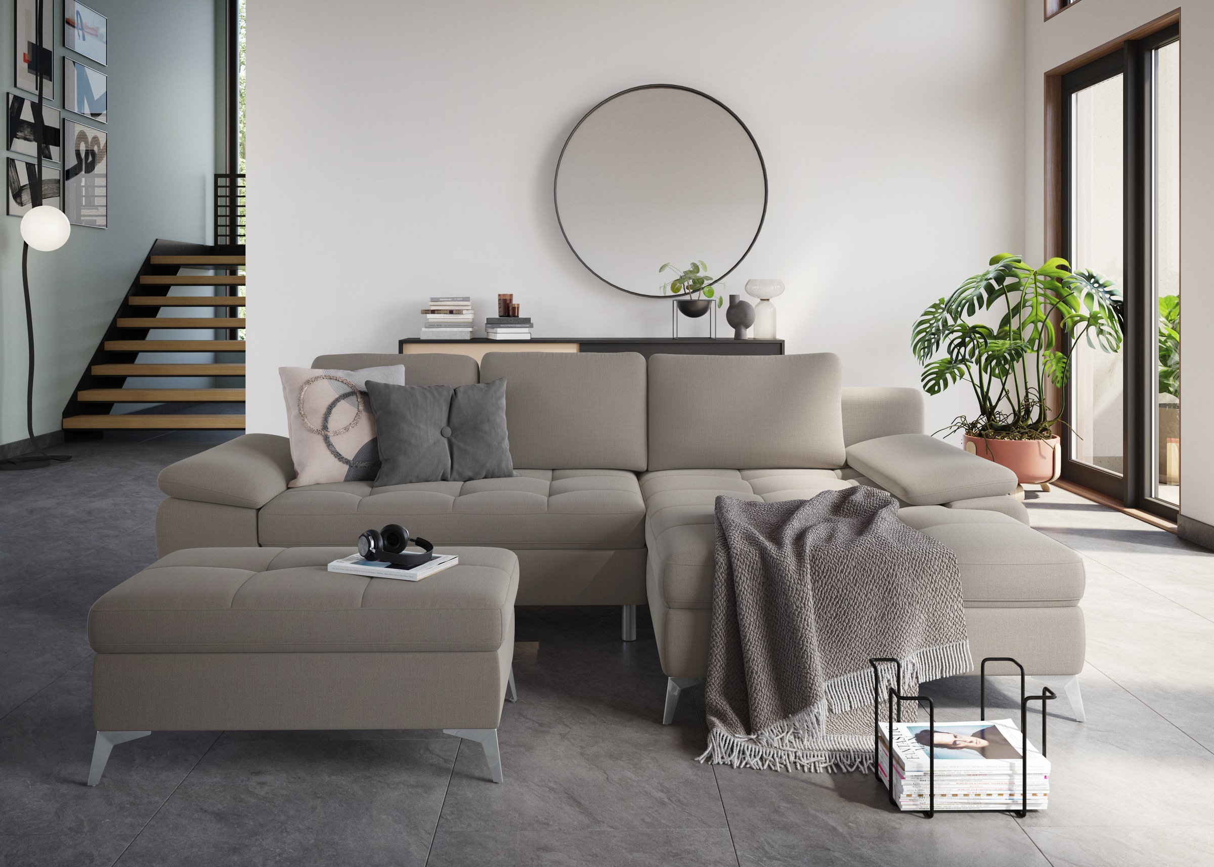 sit&more Ecksofa »Latigo L-Form«, mit Recamiere, wahlweise mit Bettfunktion und Bettkasten