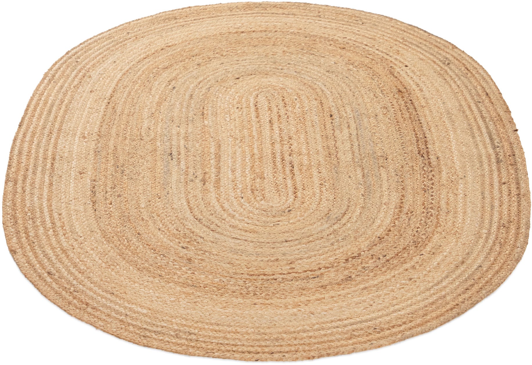 carpetfine Teppich »Nele Juteteppich Naturfaser«, rund, 6 mm Höhe, geflochtener Wendeteppich aus 100%Jute, in rund und oval, viele Größen