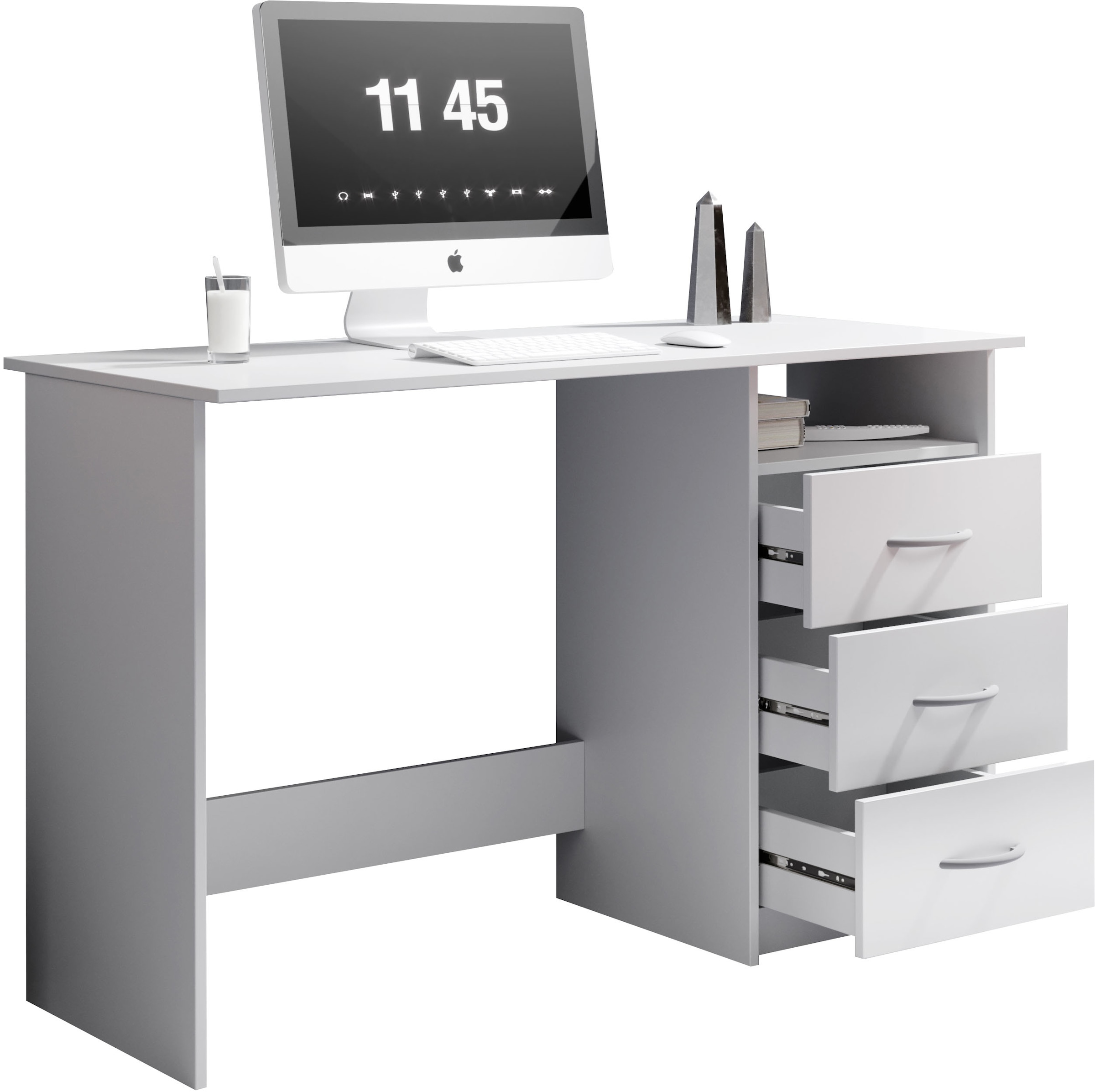 BEGA OFFICE Schreibtisch »Adria, Computertisch,« Schubkästen rechts oder links montierbar, Breite 123 cm