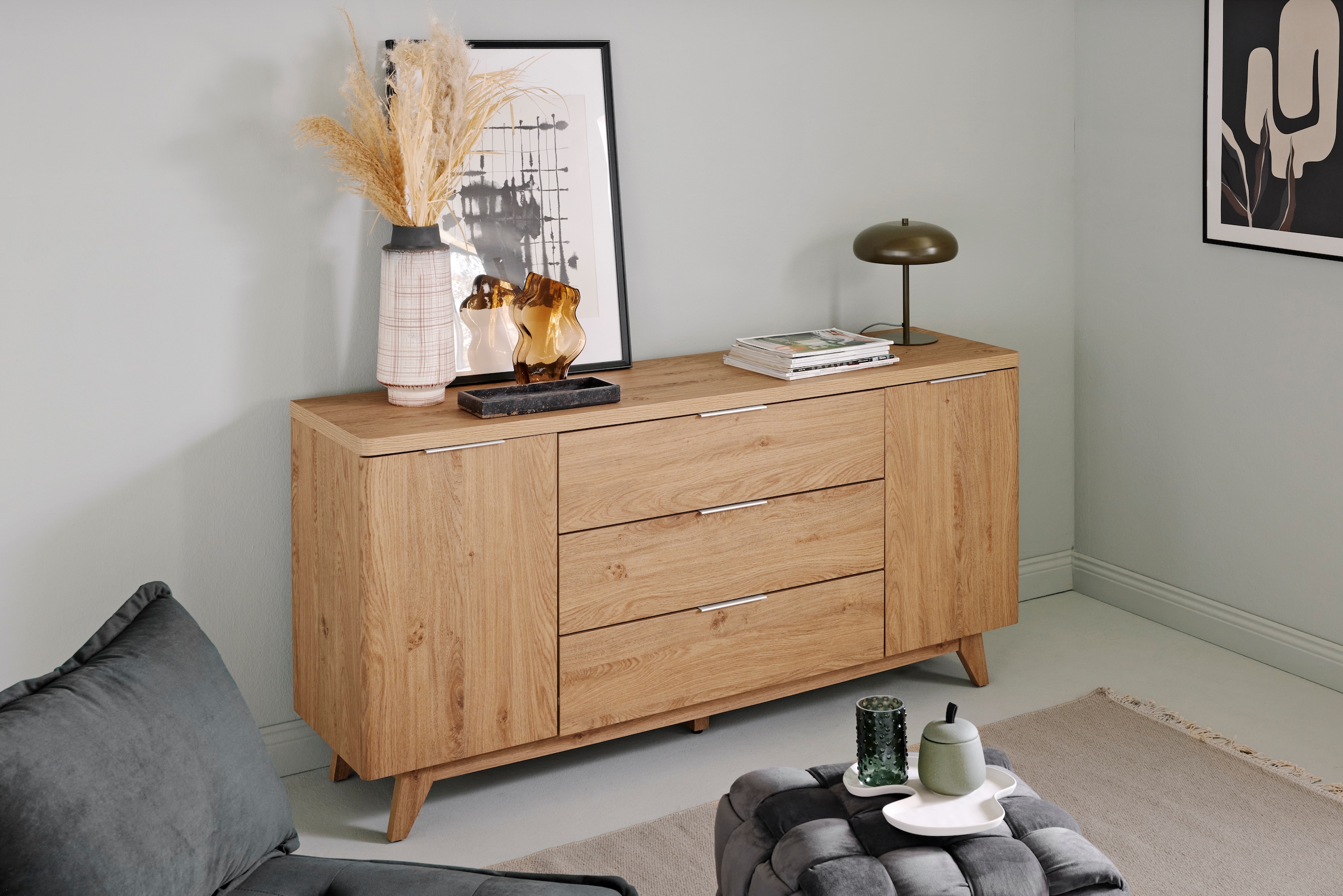 Jahnke Sideboard »LIBRE SB 150«, (1 St.), Sideboard, Kommode, skandinavisch, Montana-Eiche, Breite 150 cm