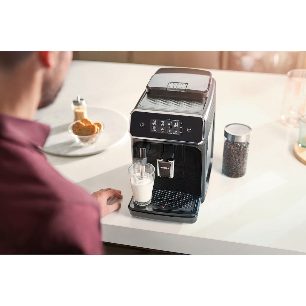 Philips Kaffeevollautomat »2200 Serie EP2220/10 Pannarello«, für 2 Kaffeespezialitäten und anpassbarer Aromastärke, mattschwarz