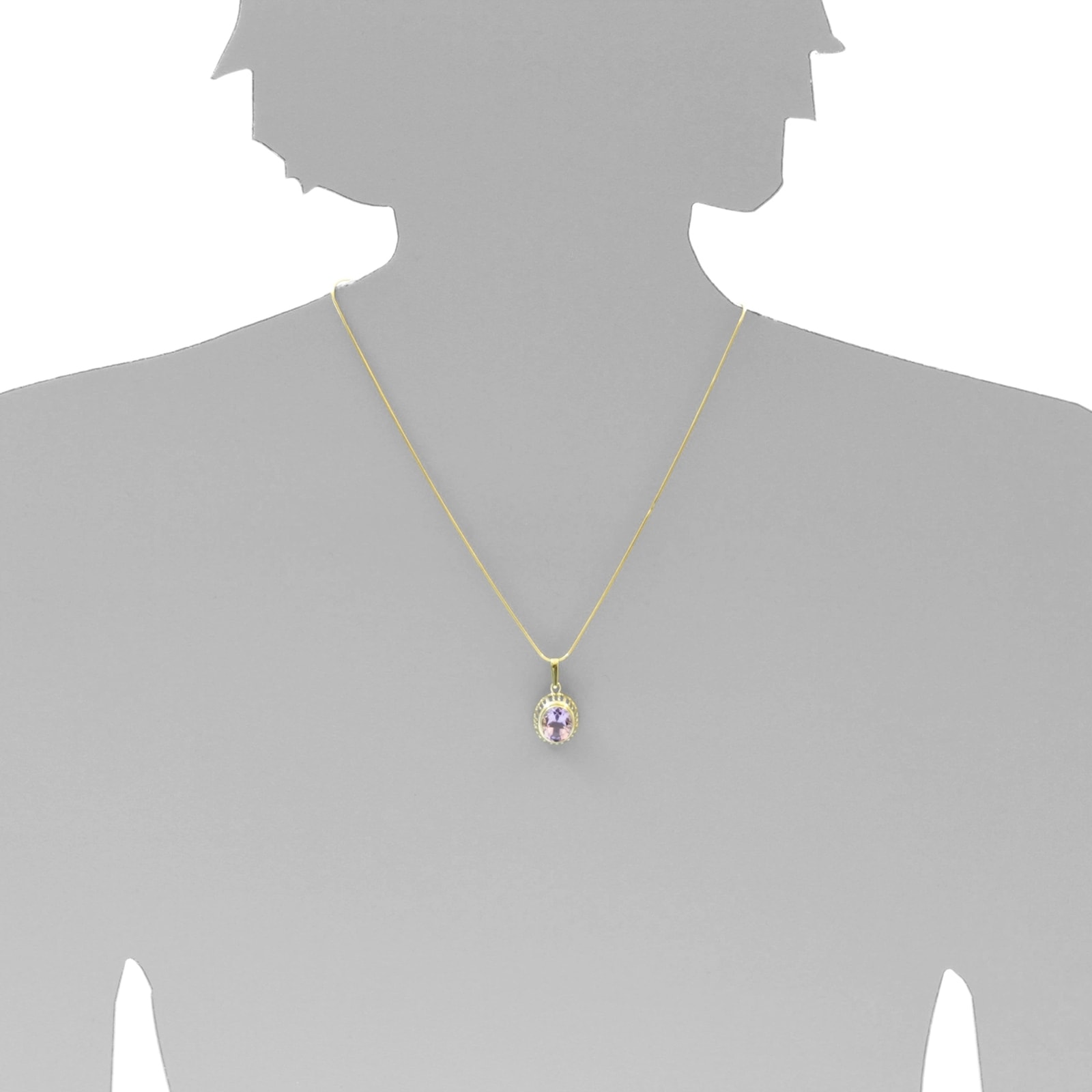 OSTSEE-SCHMUCK Kette und Anhänger Set »- Erna - Gold 333/000 - Amethyst«
