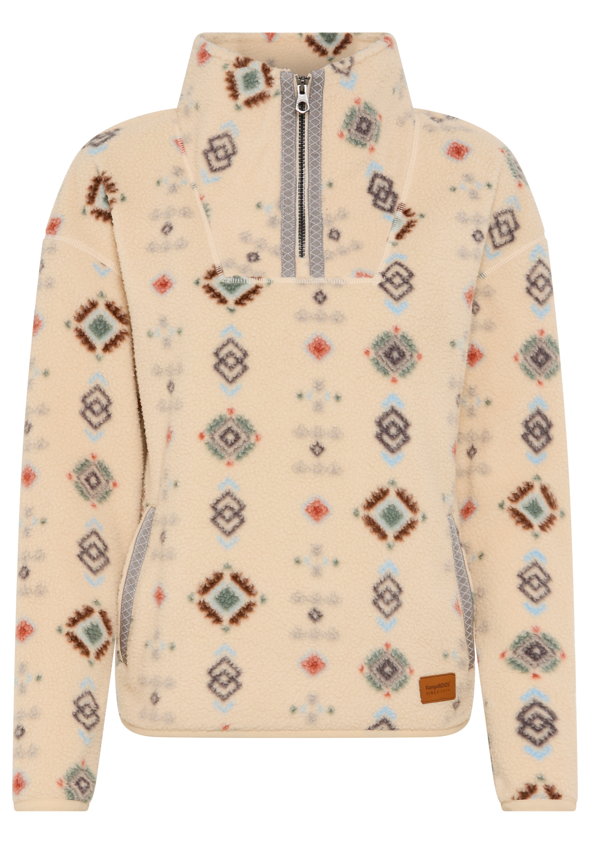 KangaROOS Fleecepullover , aus kuscheligem Sherpa Fleece, Half-zip
