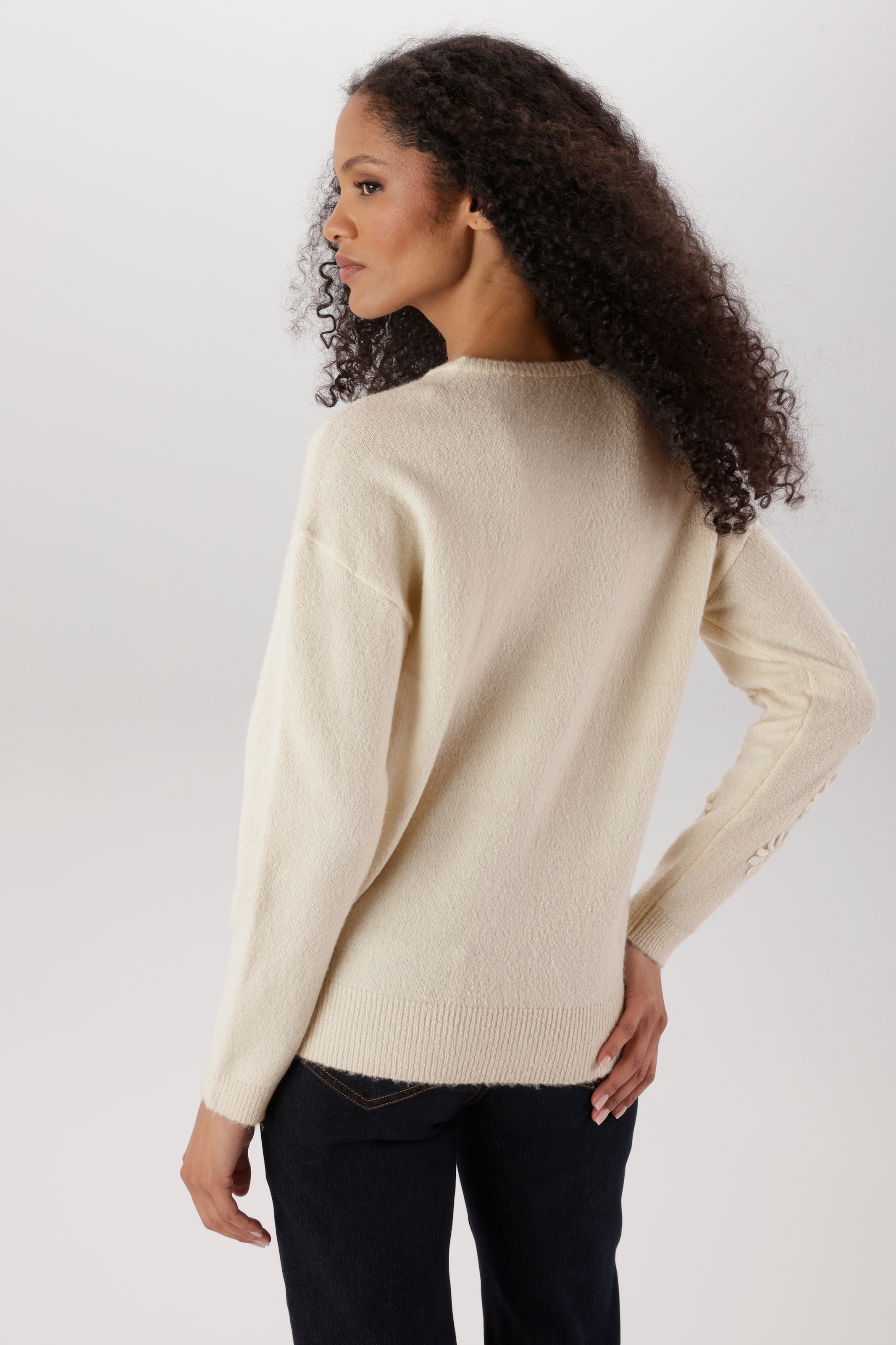 Aniston SELECTED Strickpullover mit Glitzersteinen und Kunstperlen verziert - NEUE KOLLEKTION