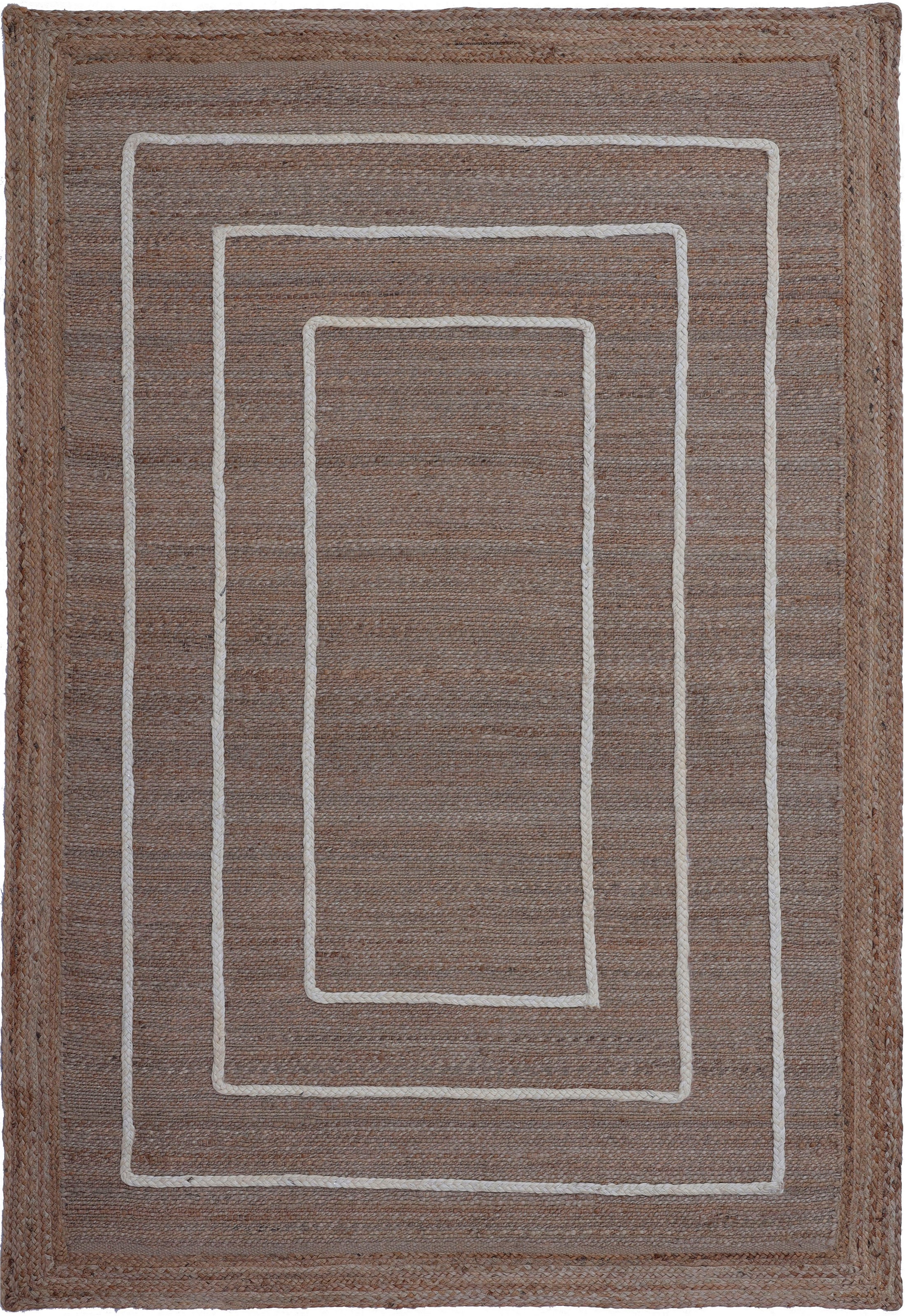 Teppich online »Nilay«, aus 100% Jute, Geflochtener Bordüre, Leonique kaufen pflegeleicht mit rechteckig, Teppich