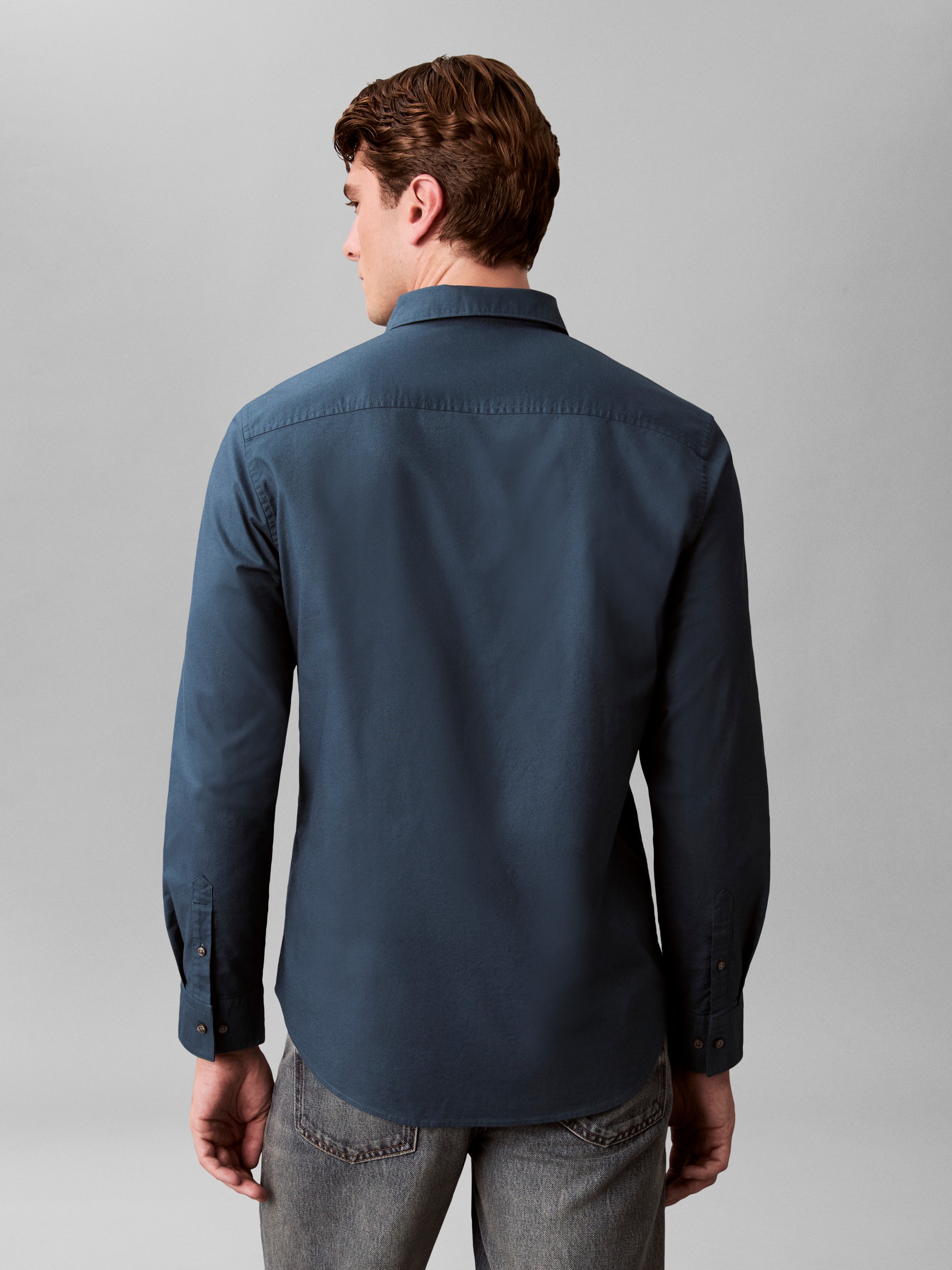 Calvin Klein Jeans Langarmhemd Button-Down-Kragen, Baumwoll-Stretch