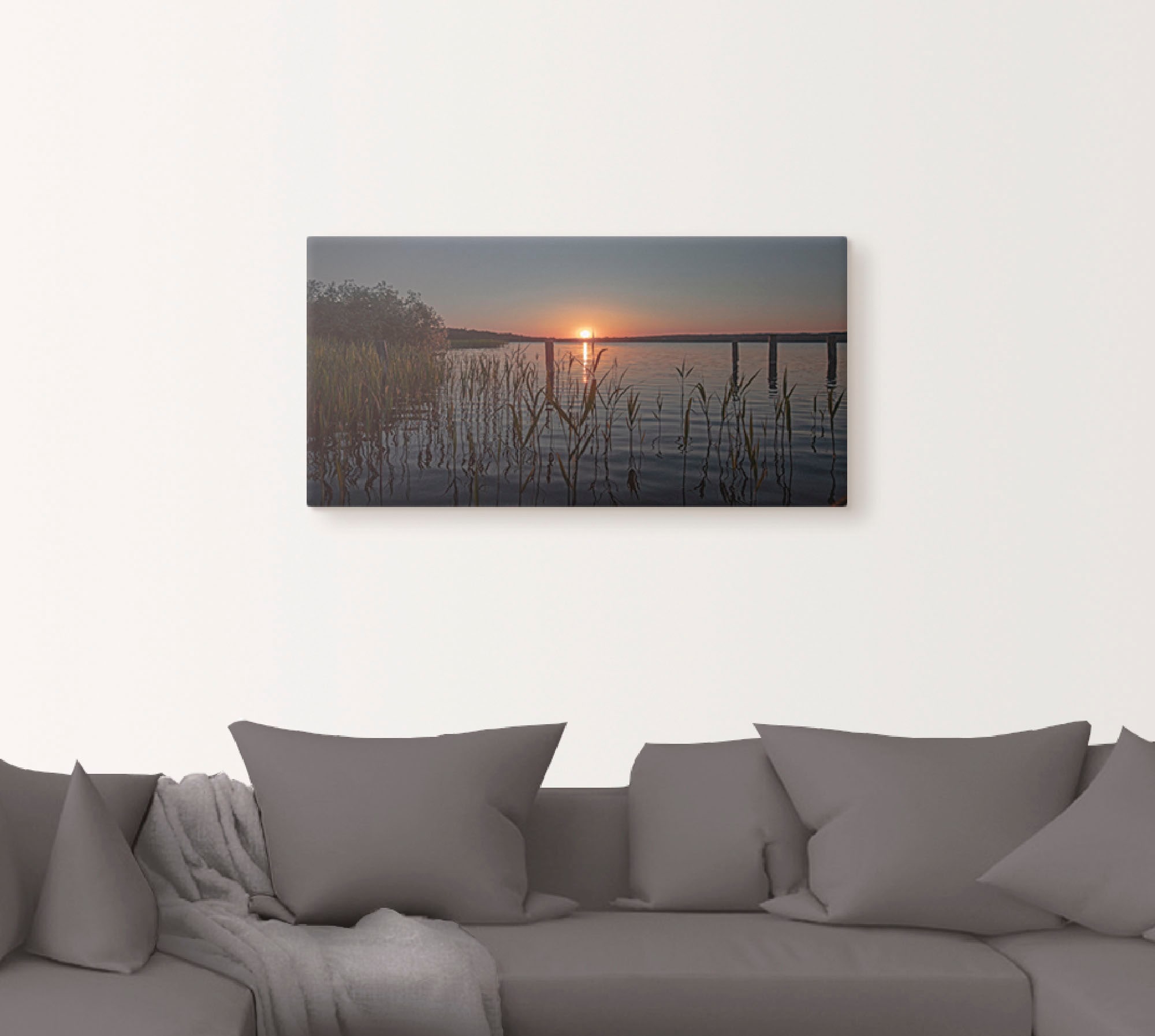 Artland Leinwandbild »Früh morgens am Ratzeburger See II«, Sonnenaufgang & -untergang, (1 St.), auf Keilrahmen gespannt
