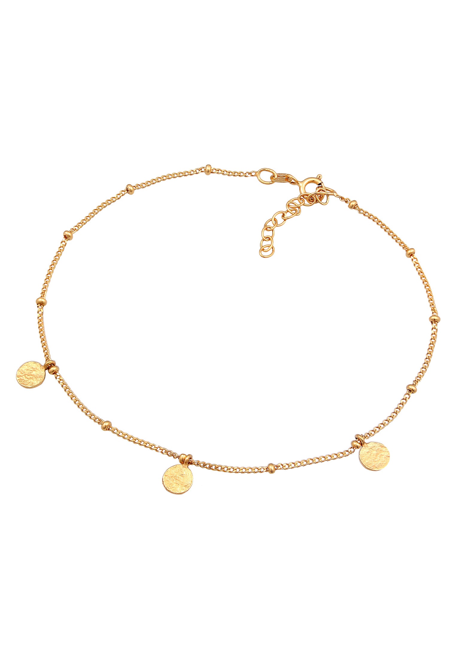 Elli Fußkette »Fußschmuck Kugelkette Plättchen 925 Silber«