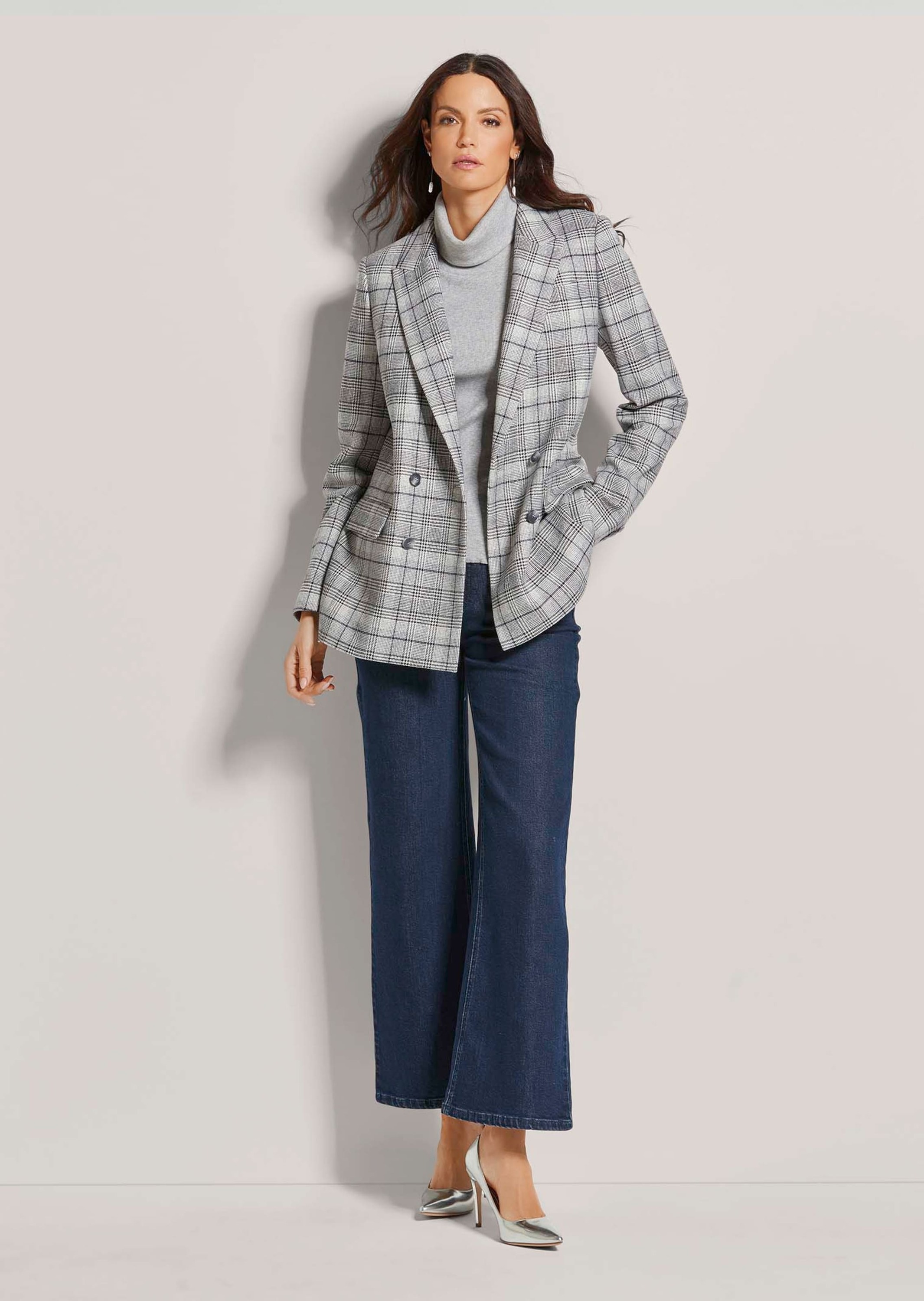MADELEINE Longblazer »Blazer Langer Karo-Blazer«