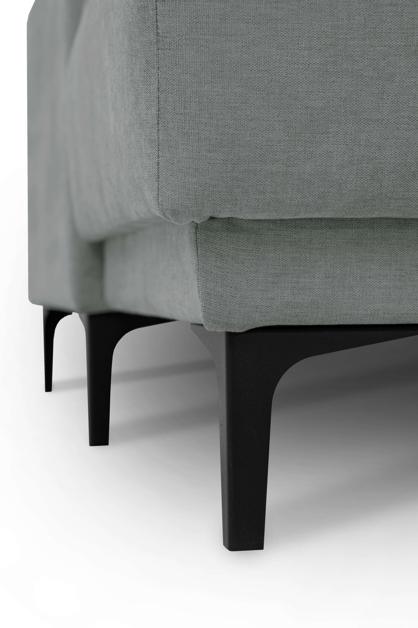 Places of Style Wohnlandschaft »XXL Sofa Oland, Struktur, Flachgewebe, Luxus-Microfaser, Boucle«, U-Form, 345 cm, Wellenunterfederung, Skandi-Design, Metallfüße