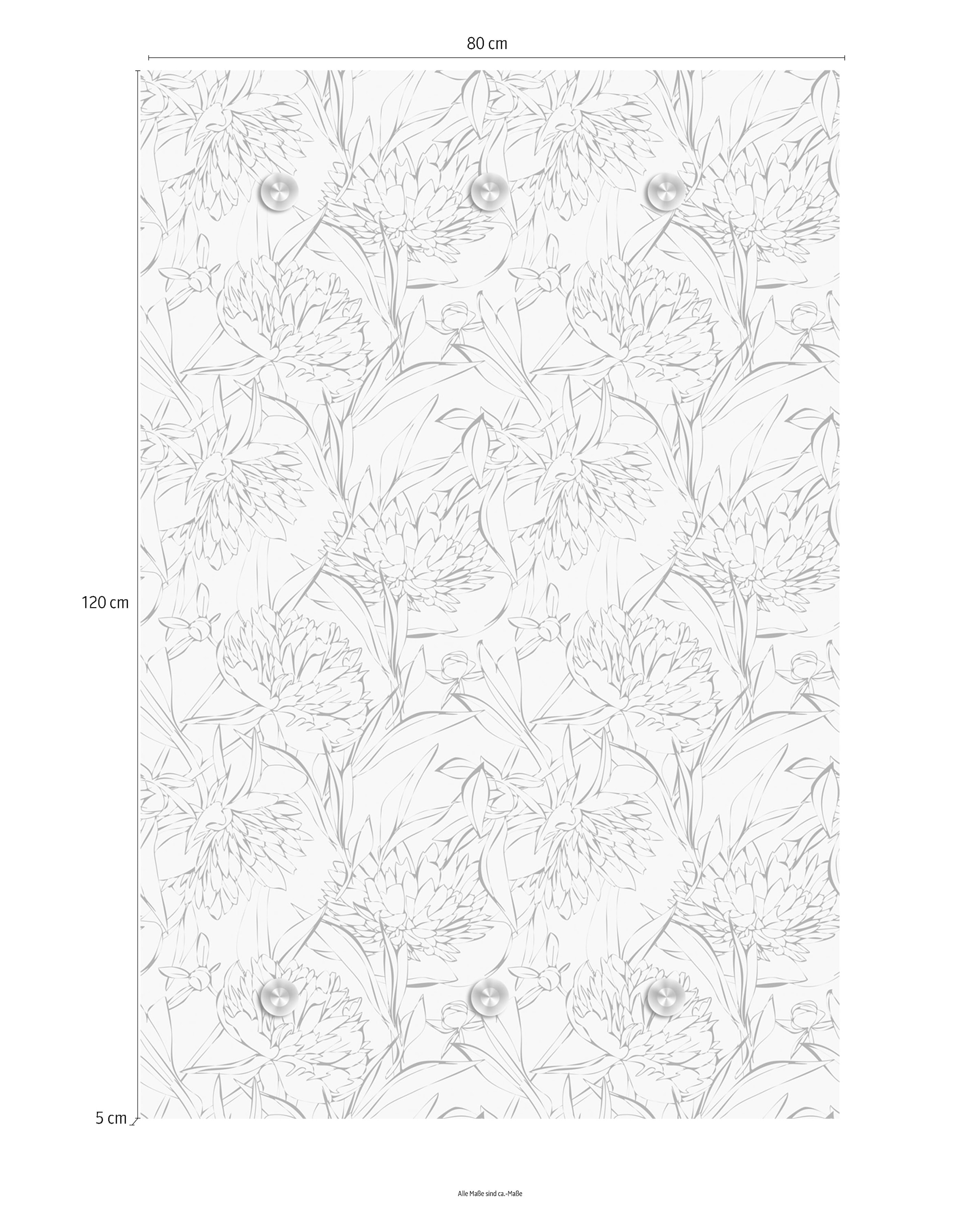 queence Garderobenleiste »Blumen«, mit 6 Haken, 80 x 120 cm
