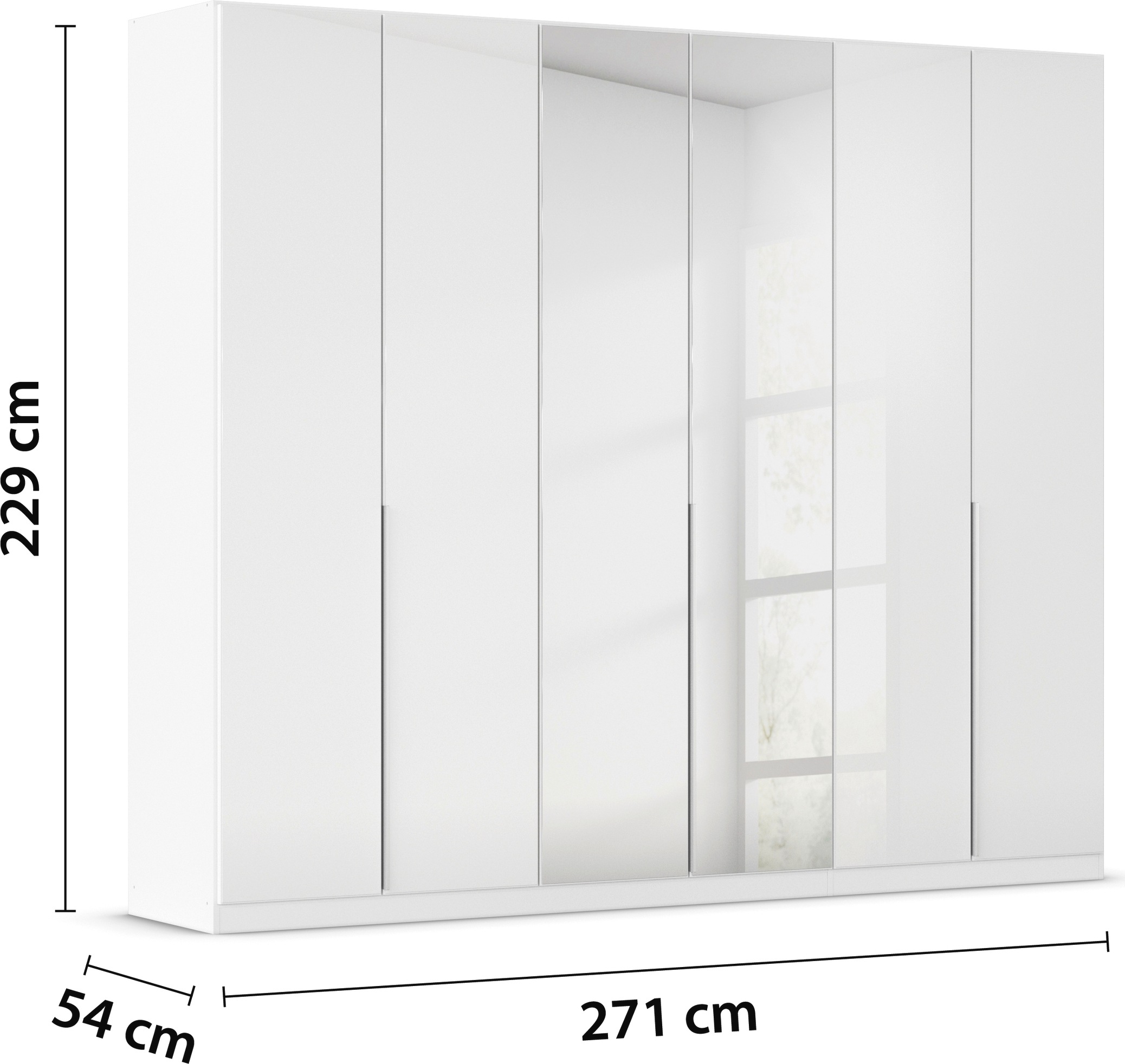 rauch Drehtürenschrank »Kleiderschrank Kleiderschränke Schrank Garderobe AGORDO mit Glasfront«, (in zwei Griff-Farben), durchdachte Innenausstattung, in 6 Breiten und 2 Höhen MADE IN GERMANY