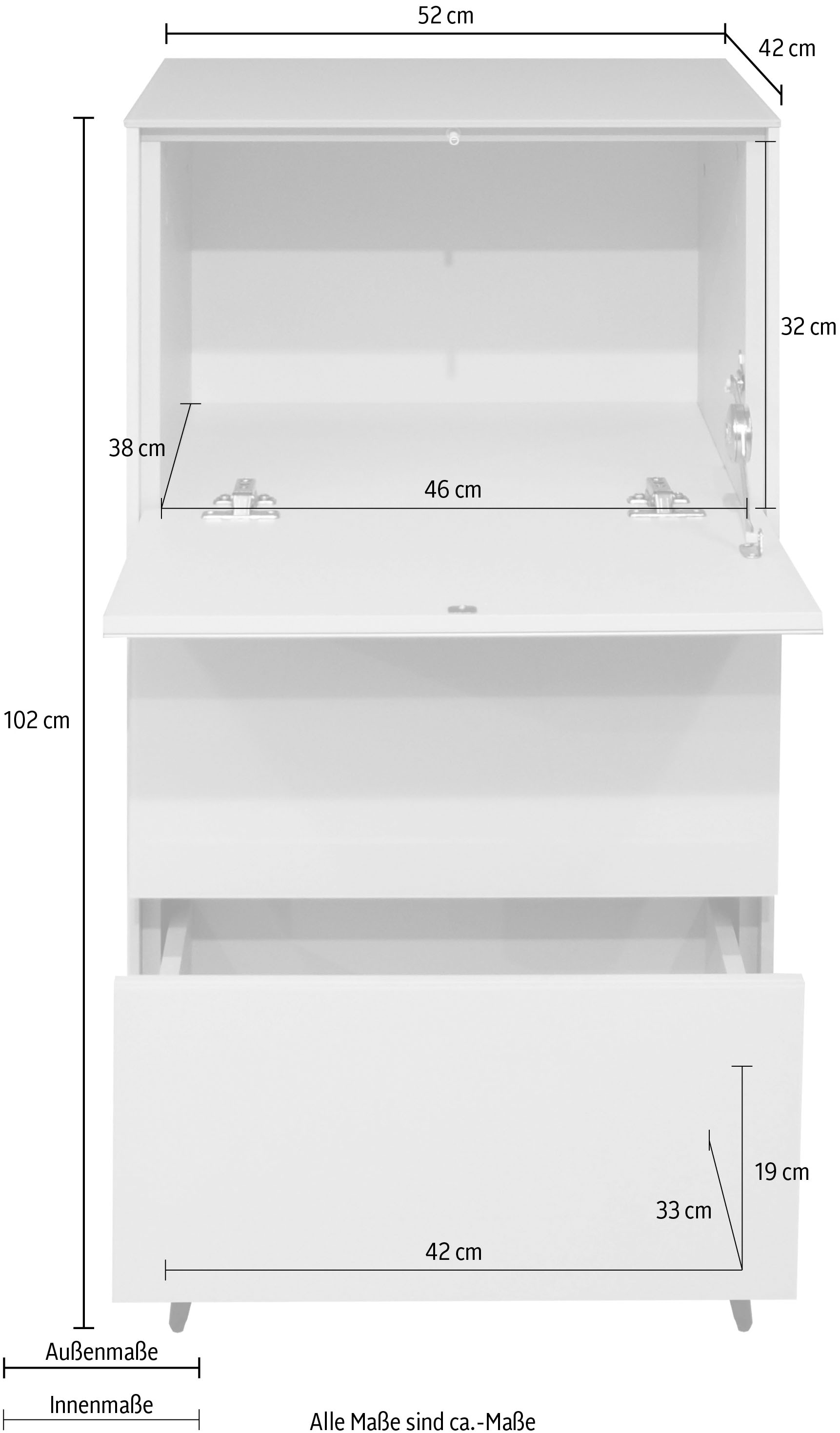 Mäusbacher Kommode »Imola TOPSELLER!«, (OTTOs Choice), Kommode mit Glasfront und Glasoberplatte