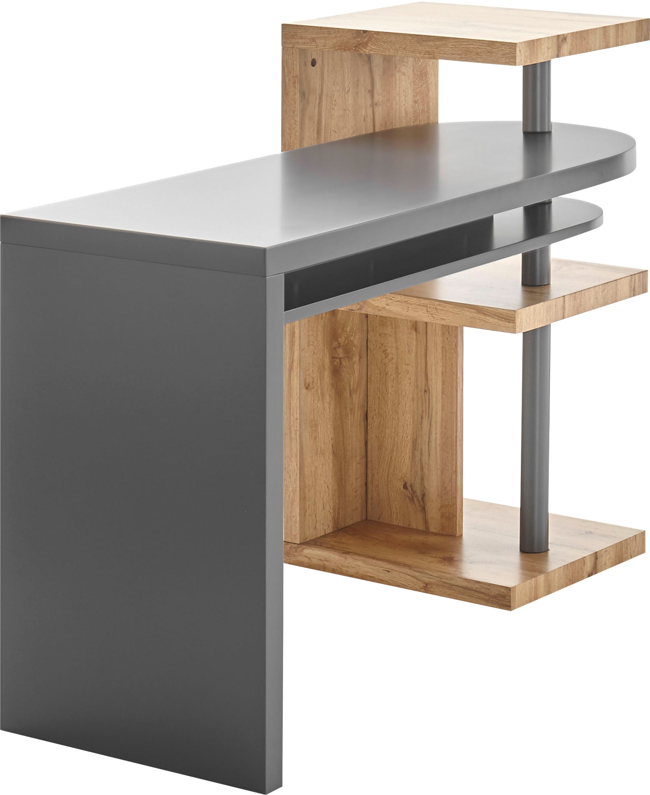 MCA furniture Schreibtisch bestellen schwenkbar, Breite bequem mit hochglanz, »Moura«, cm 145 Tischplatte weiß Regalelment