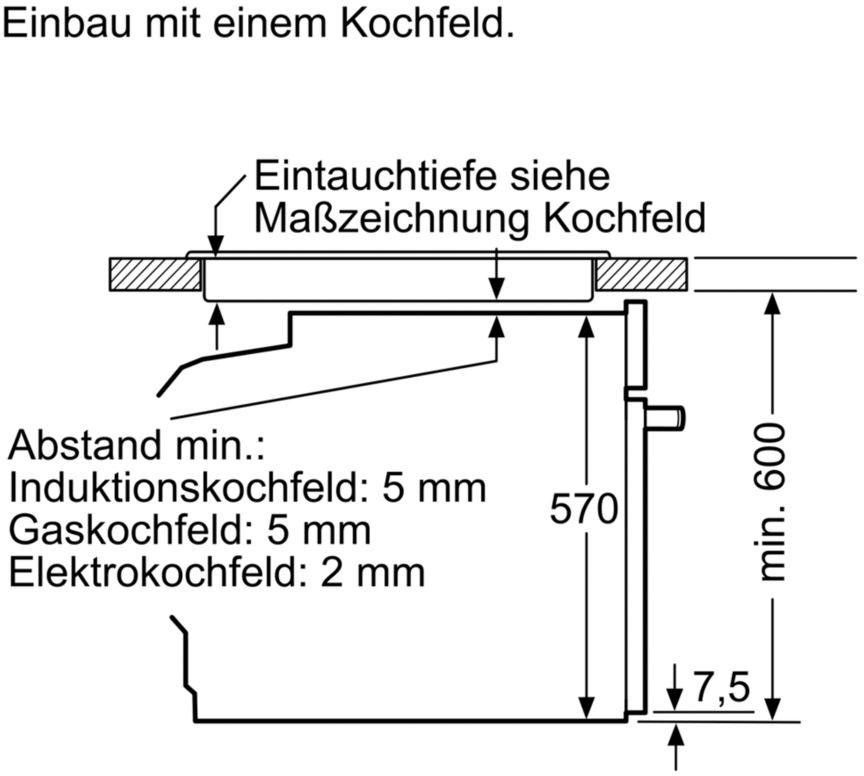 SIEMENS Einbaubackofen iQ100 »HB510ABR1«, mit Teleskopauszug nachrüstbar
