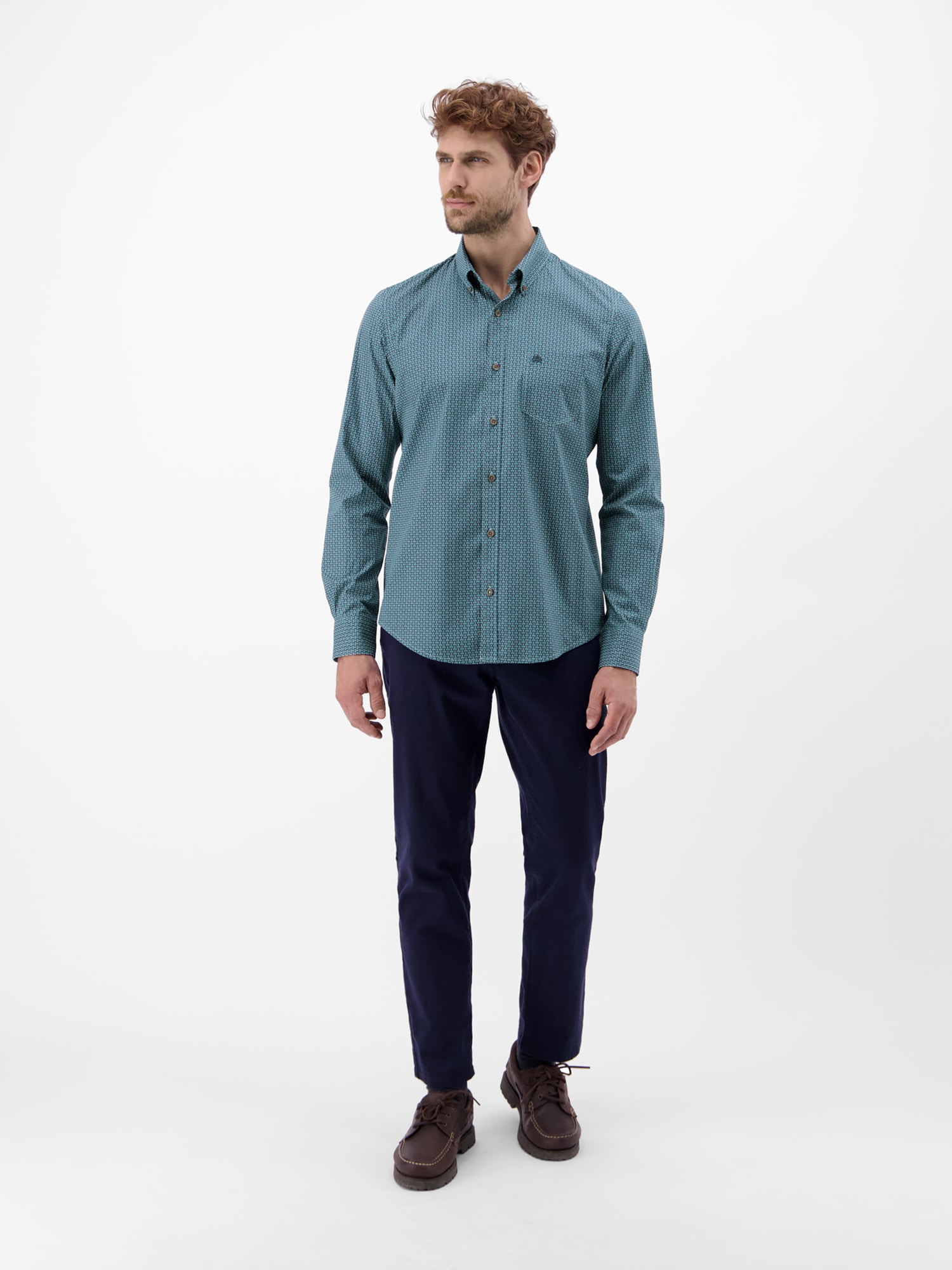LERROS Langarmhemd »LERROS Herrenhemd mit Ornamentmuster«